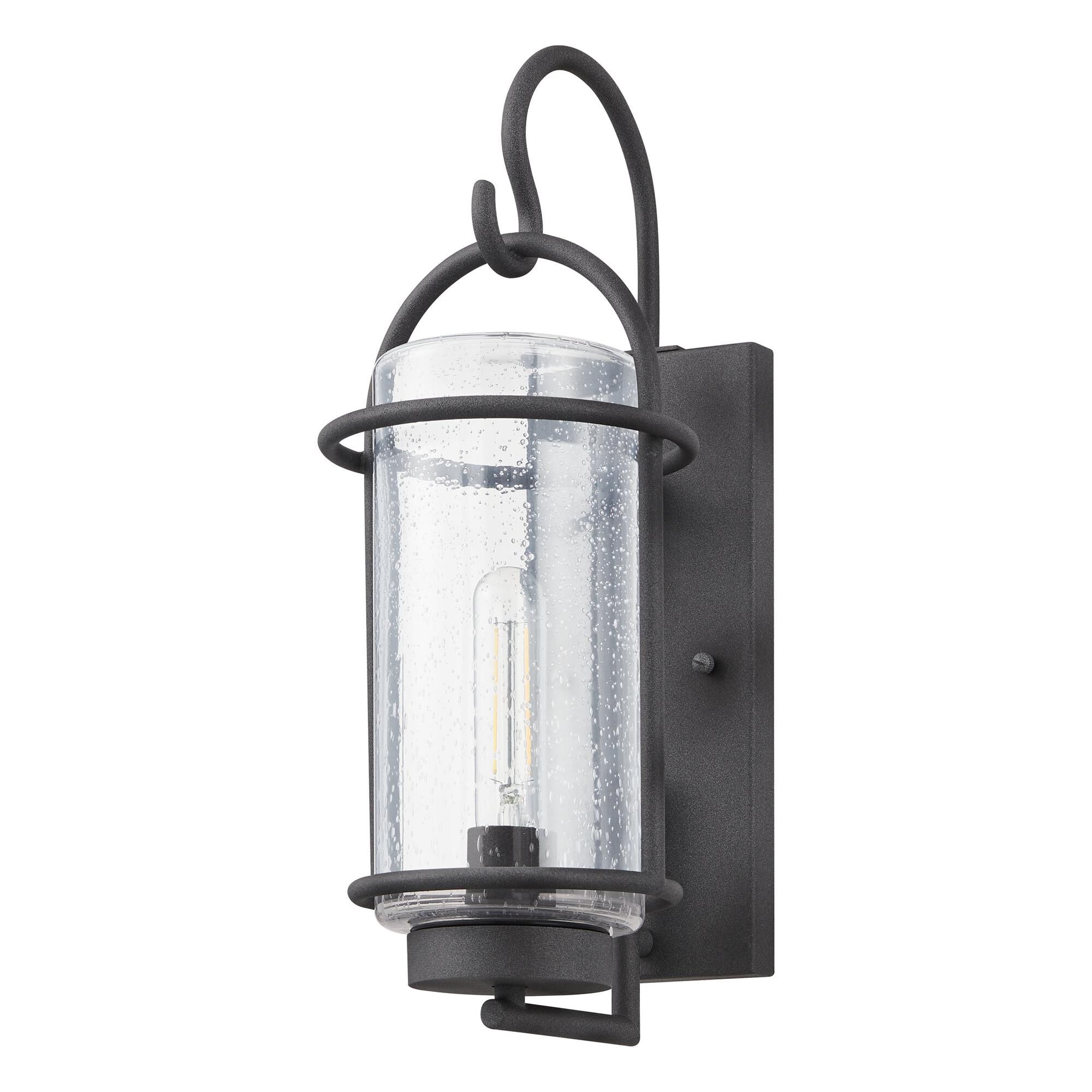 Shown in Weathered Zinc finish and Clear Seeded glass