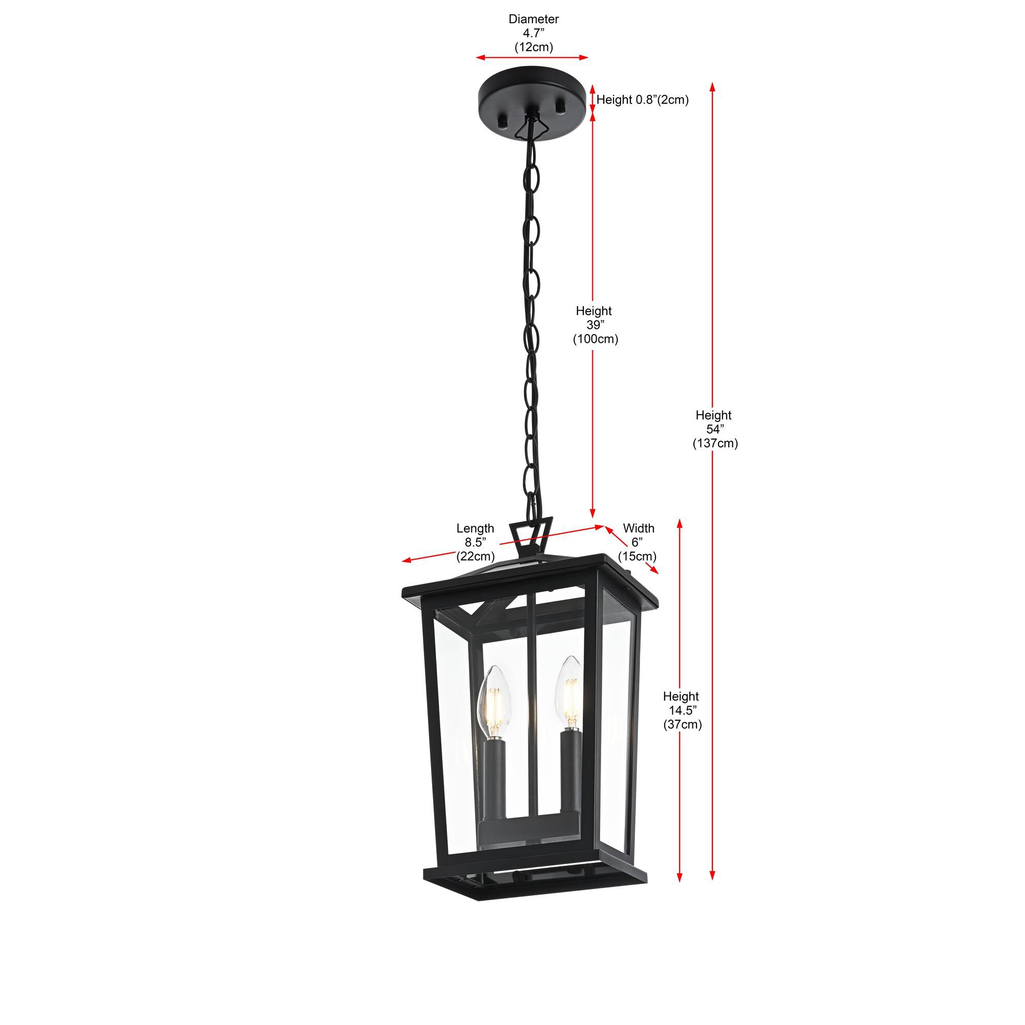 Berks 6 Inch Outdoor Hanging Lantern by Elegant Lighting