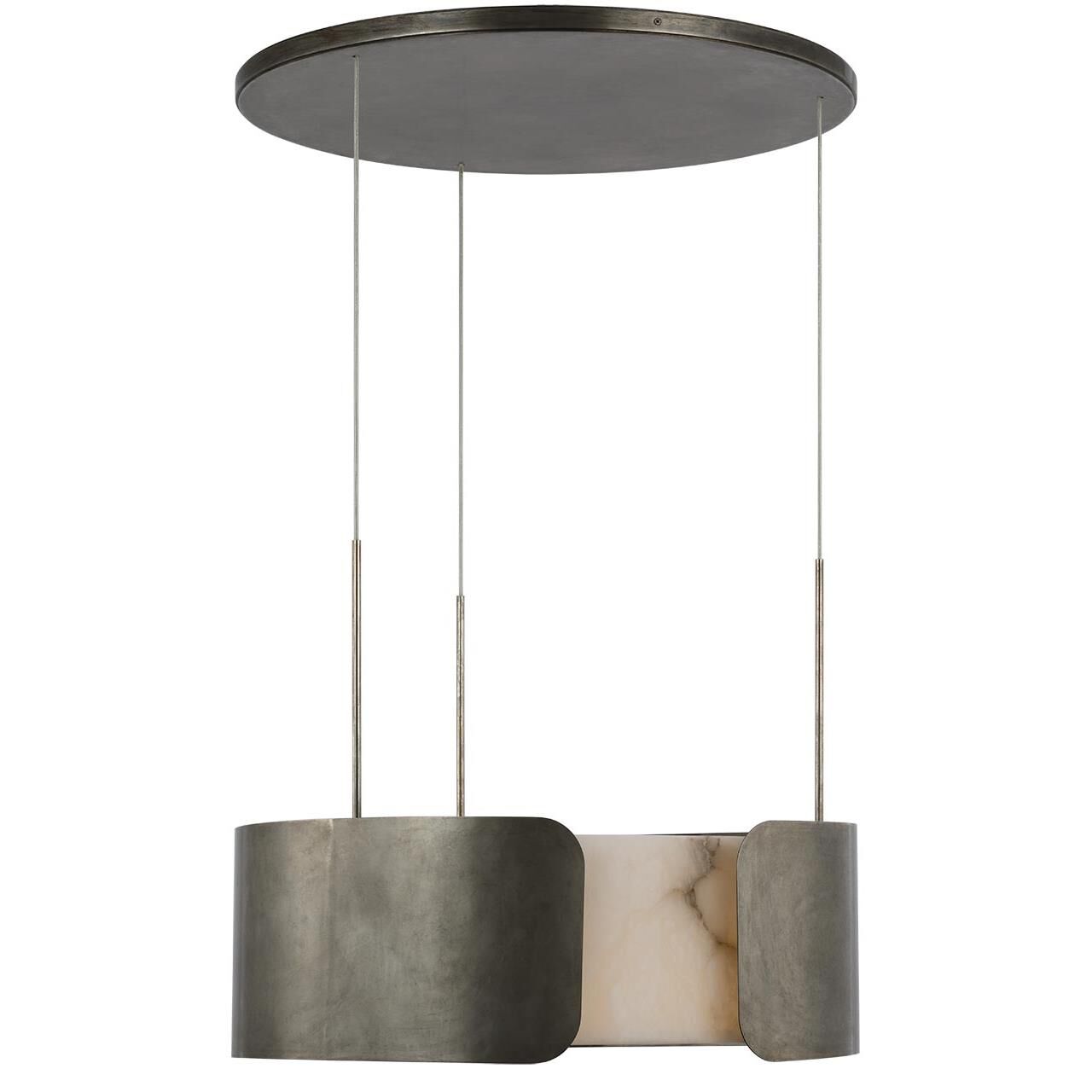 Shown in Mottled Pewter finish and Alabaster shade