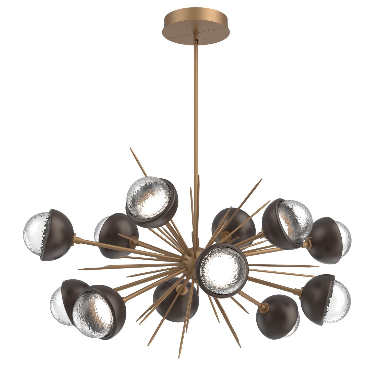 Shown in Novel Brass finish and Clear glass and Flat Bronze accent