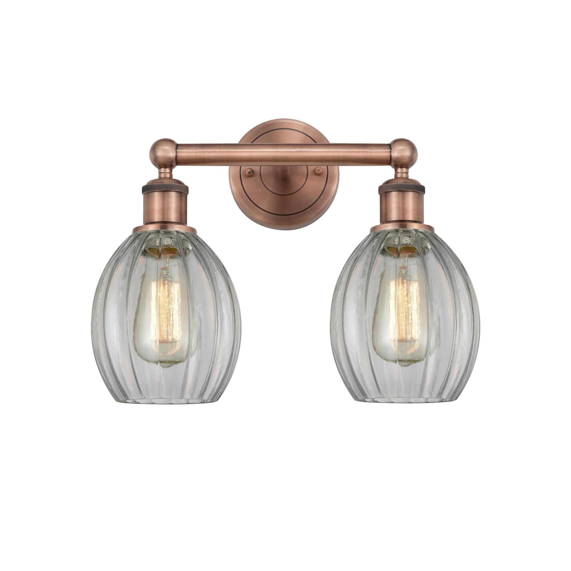 Shown in Antique Copper finish and Clear glass