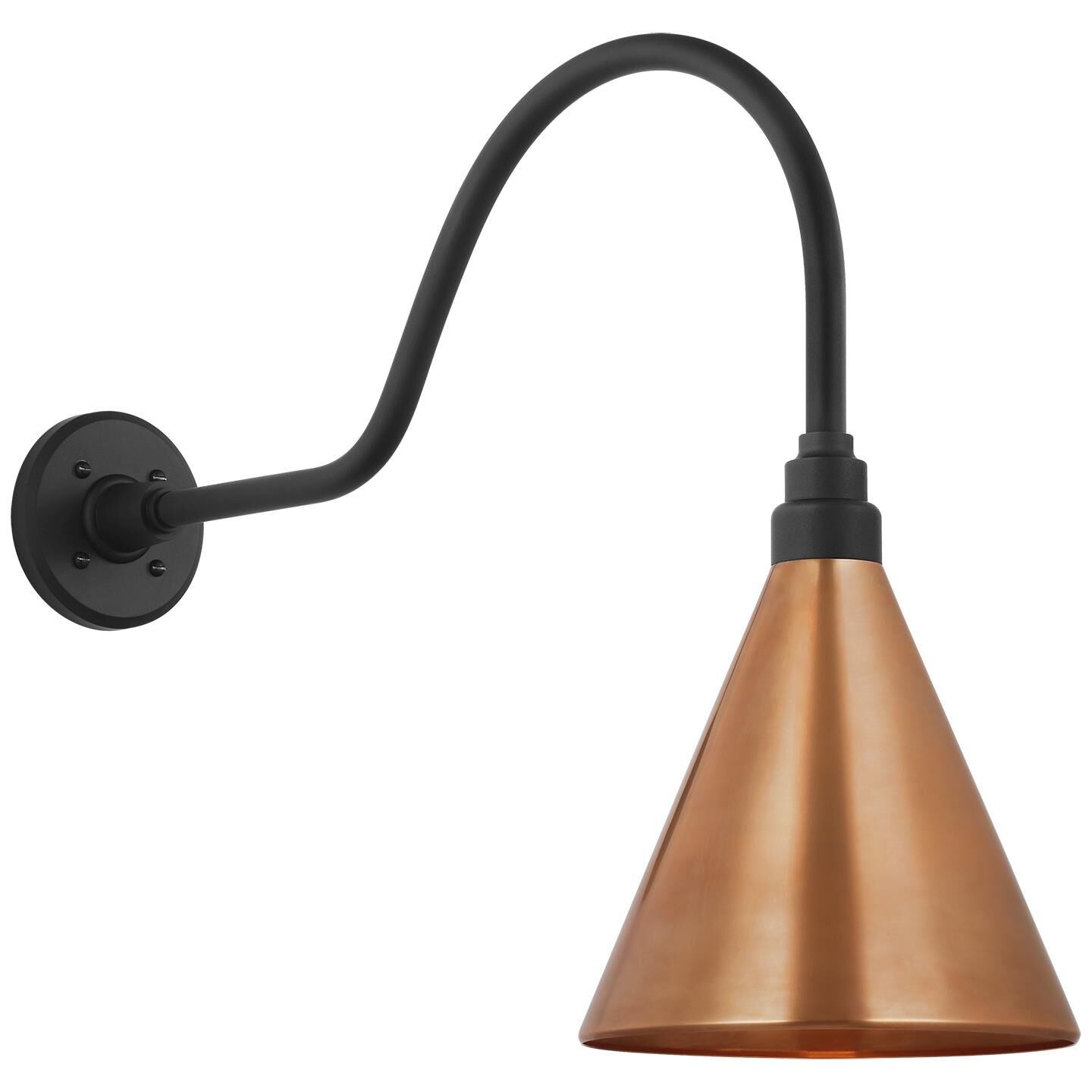 Shown in Matte Black finish and Copper shade
