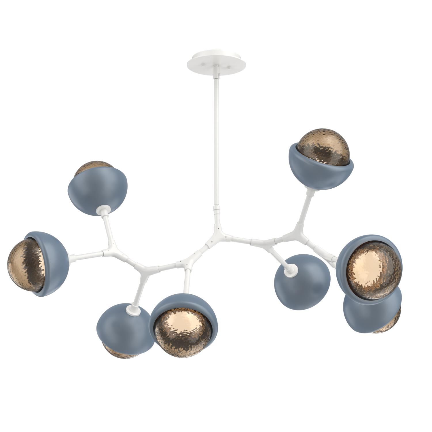 Shown in Salt White finish and Bronze glass and Poppy Blue accent
