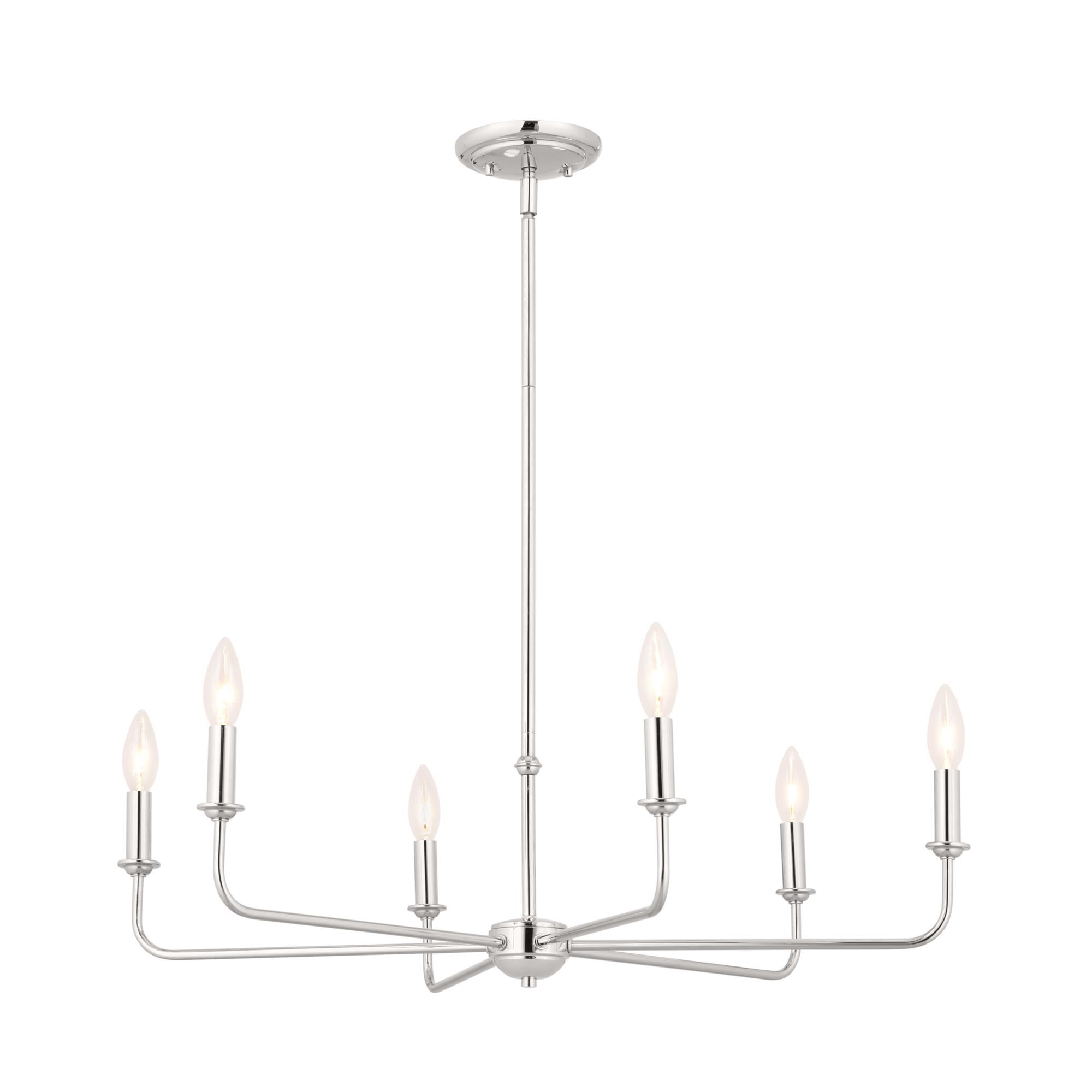 Shown in Polished Nickel finish and Fabric and Bell shade