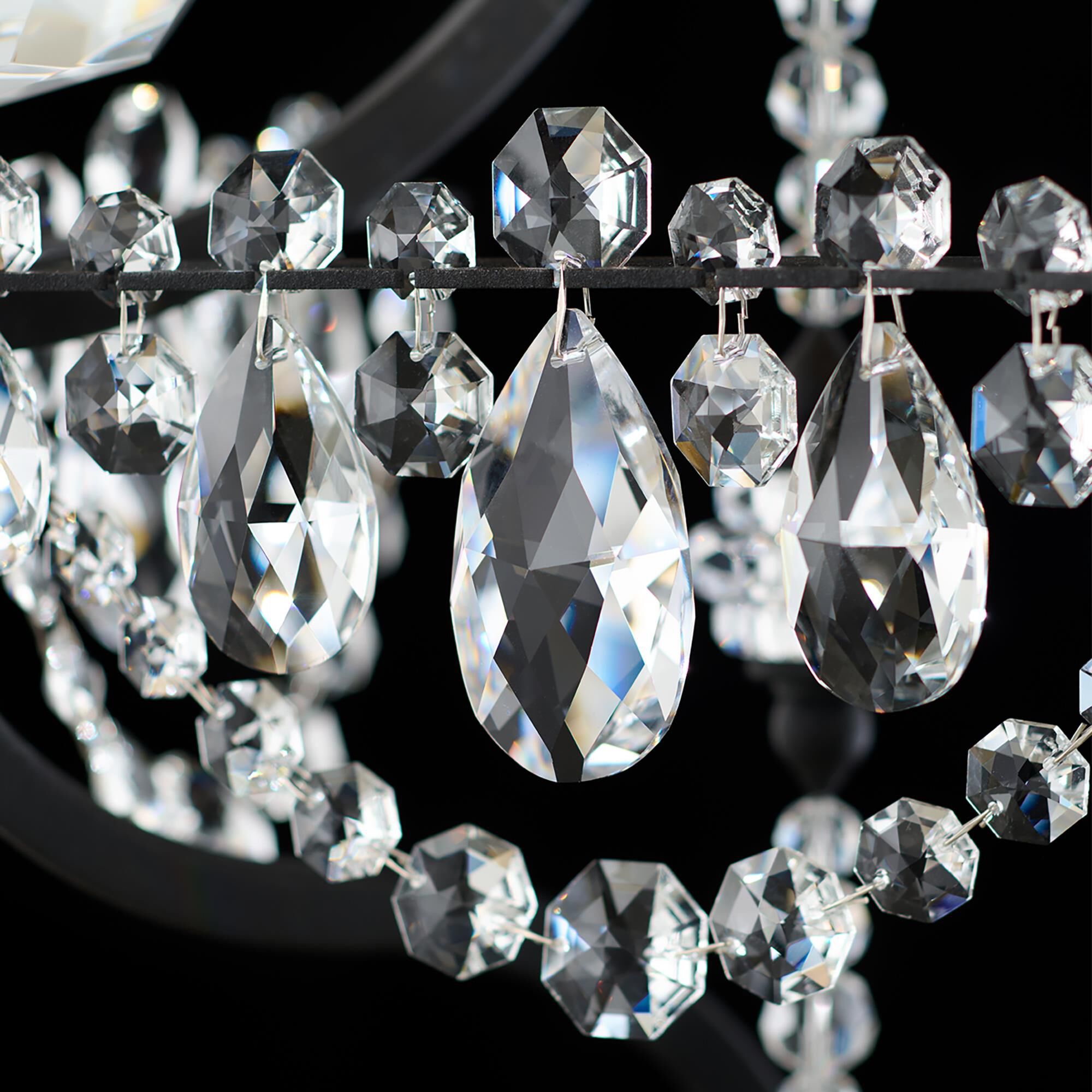 Shown in Ferro Black finish and Clear Radiance crystal