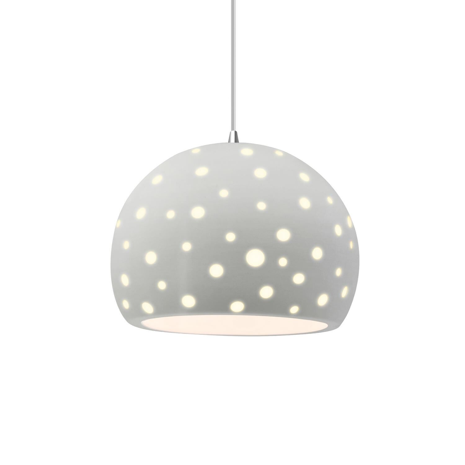 Perforated Globe 12 Inch Large Pendant by Justice Design Group