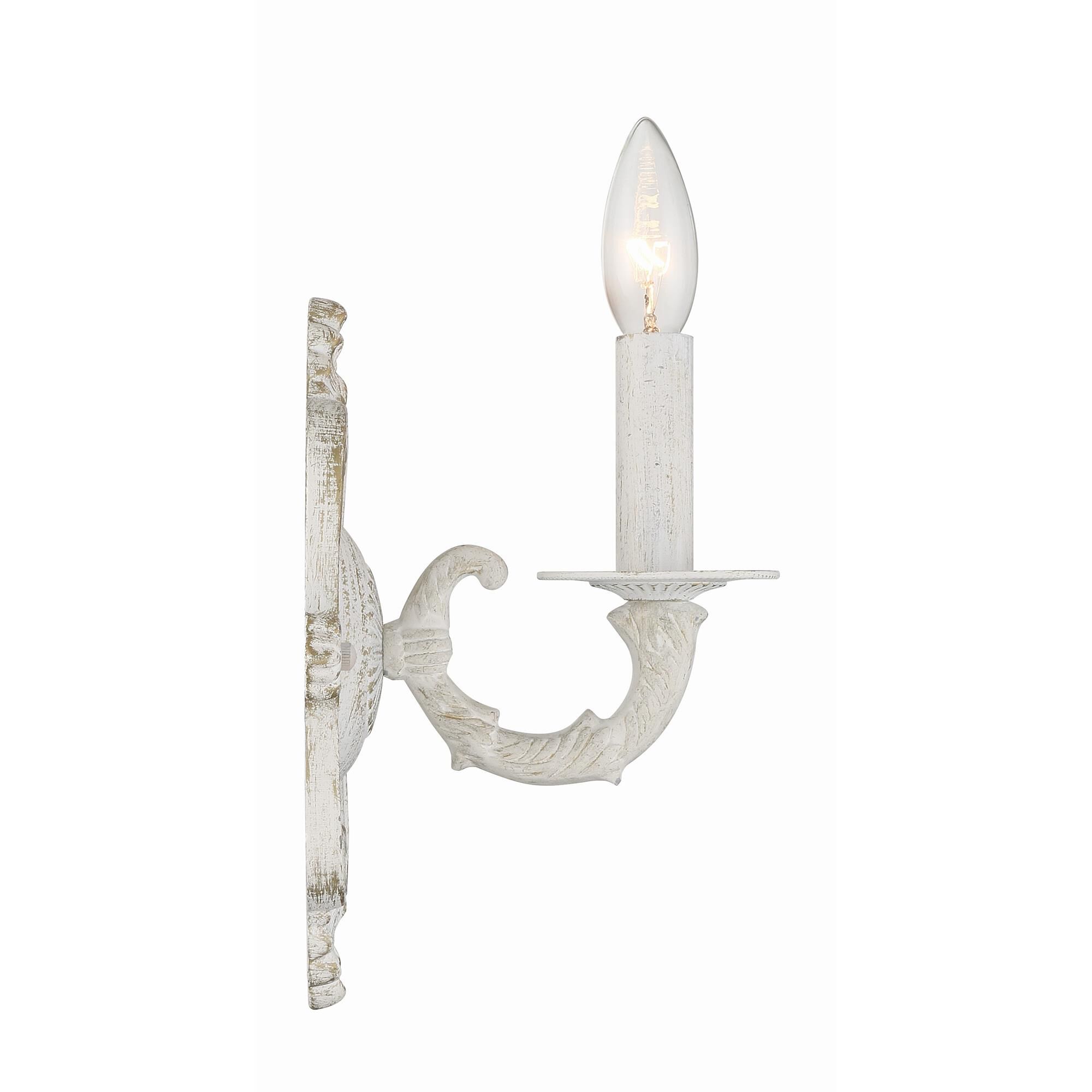 Shown in Antique White finish and Hand Polished crystal