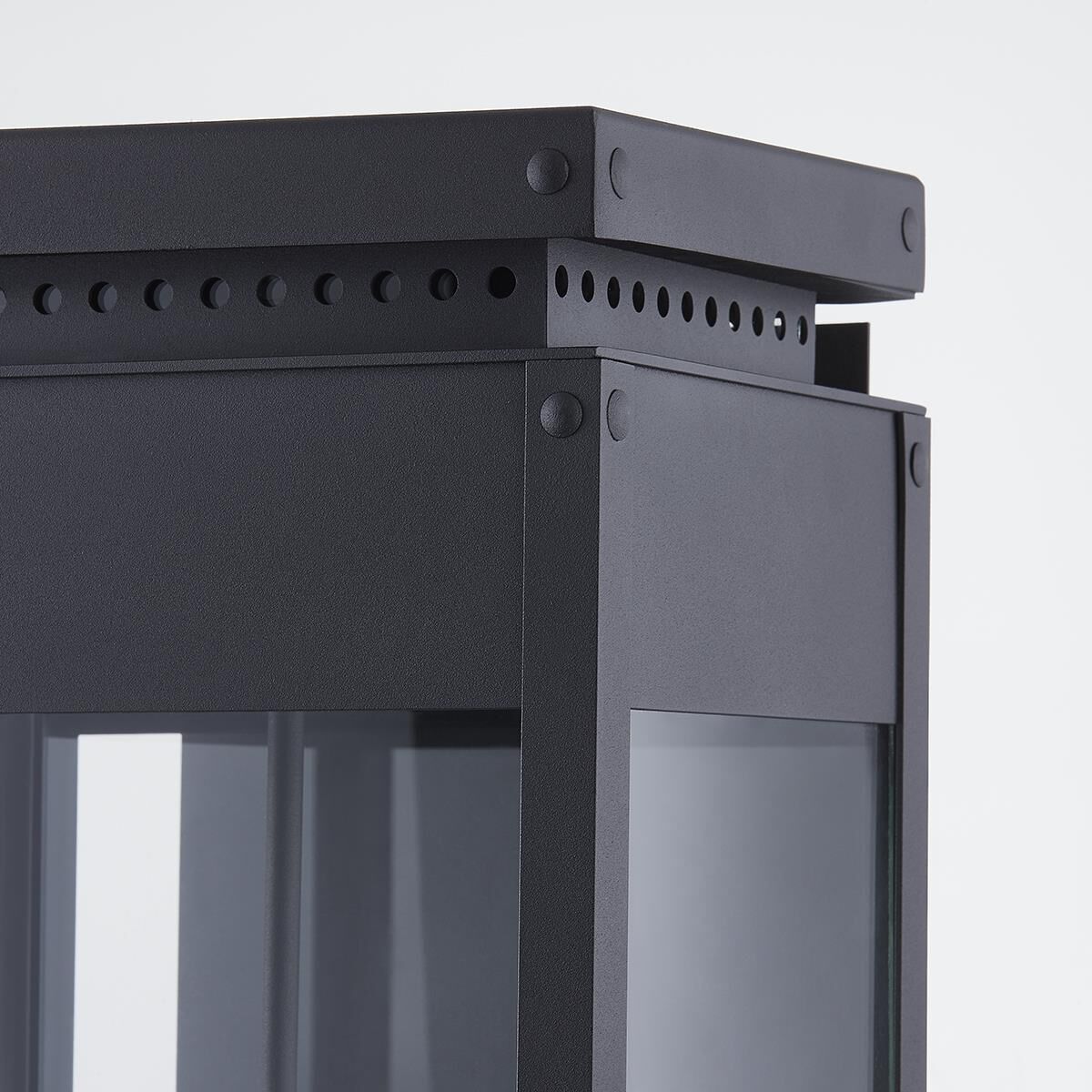 Shown in Textured Black finish and Clear shade