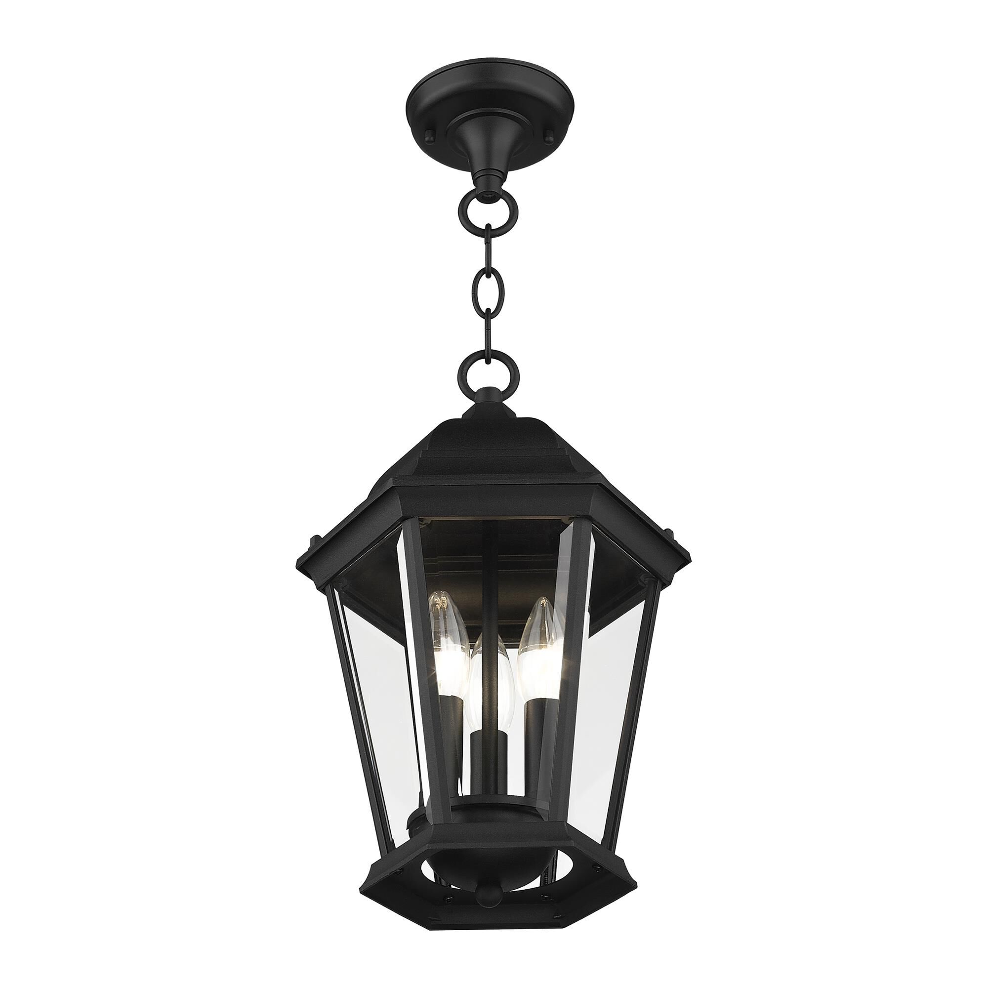 Hamilton 14 Inch Tall 3 Light Outdoor Hanging Lantern by Livex Lighting