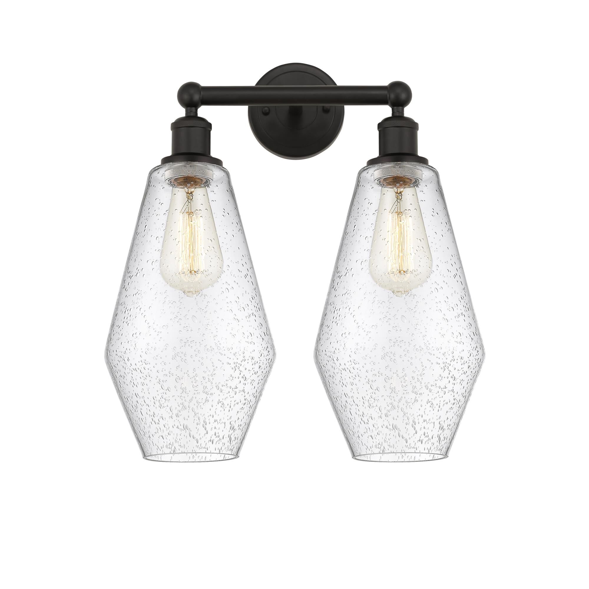 Shown in Oil Rubbed Bronze finish and Seedy glass