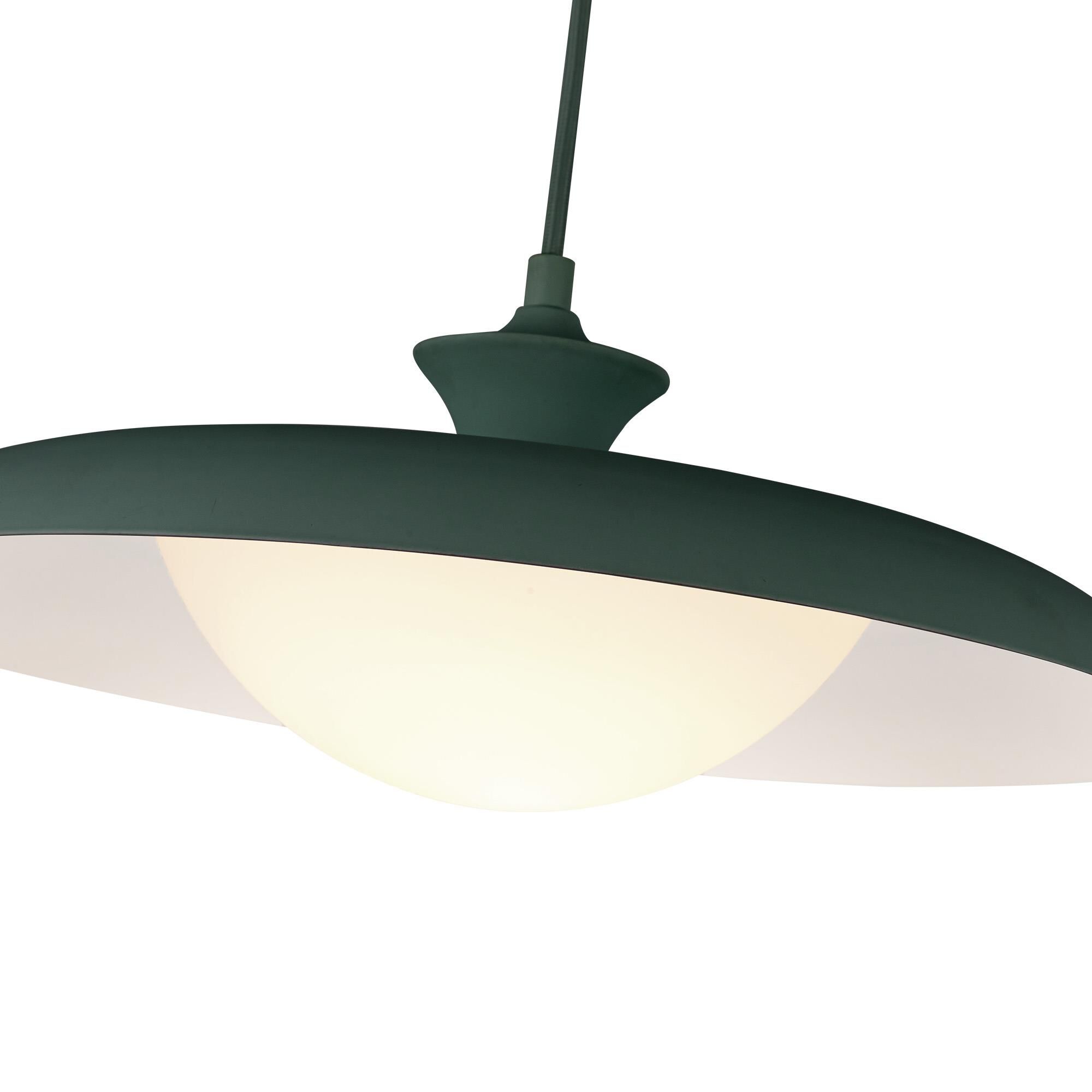 Shown in Pine Green finish and Opal glass