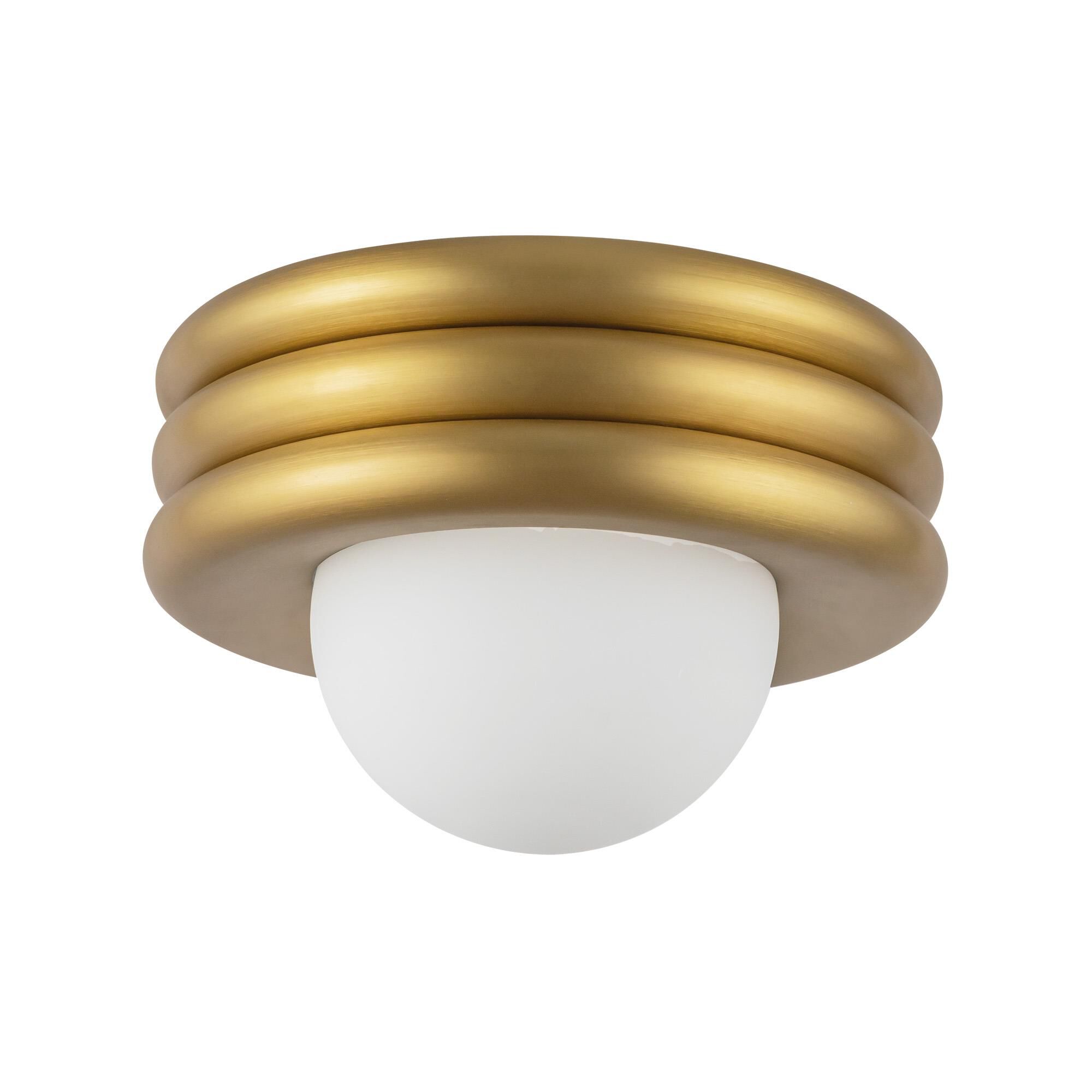 Shown in Brushed Gold finish and Opal glass