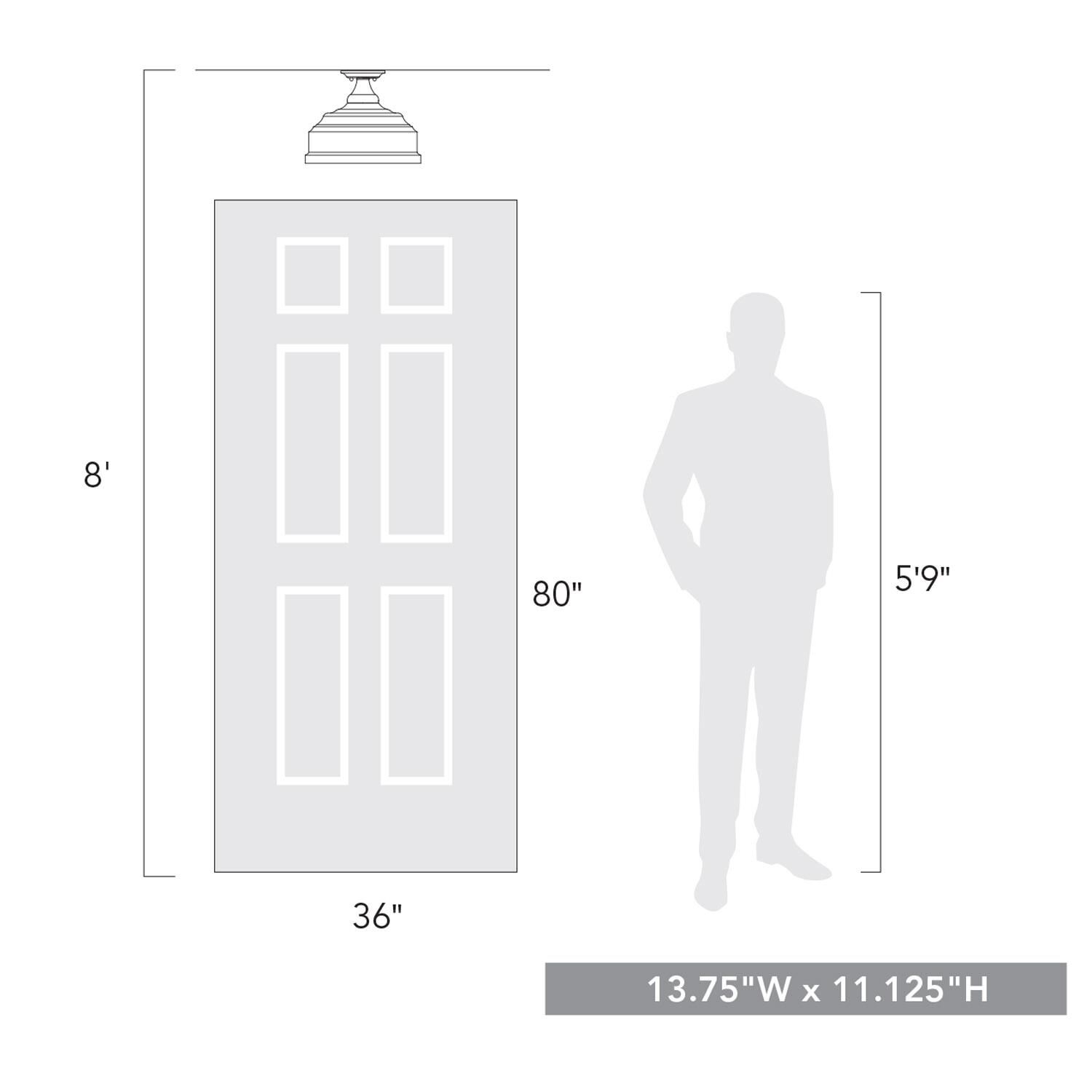 Keating 11 Inch Semi Flush Mount by Golden Lighting