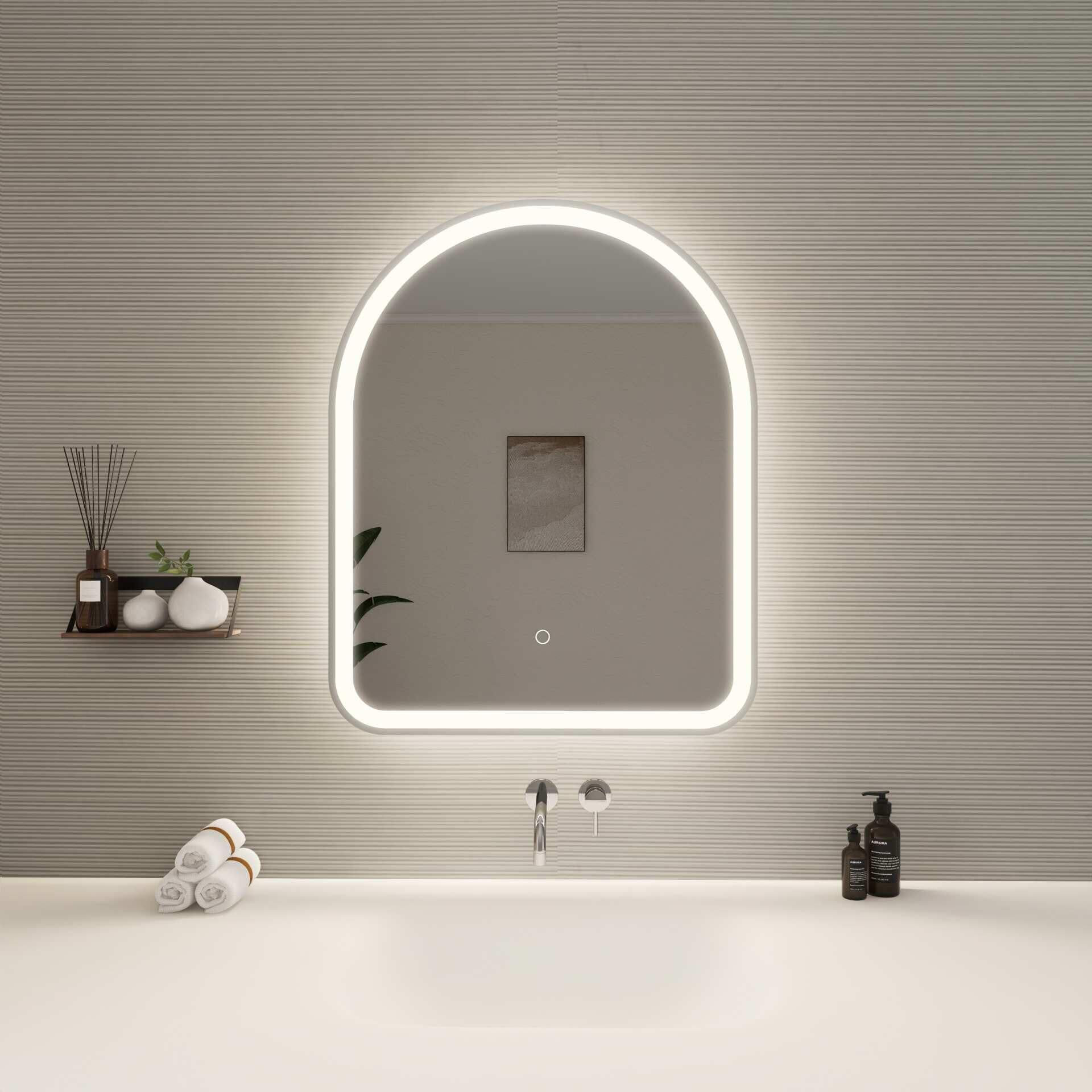 Harmoni 30 Inch Arched LED Lighted Mirror by Elegant Decor