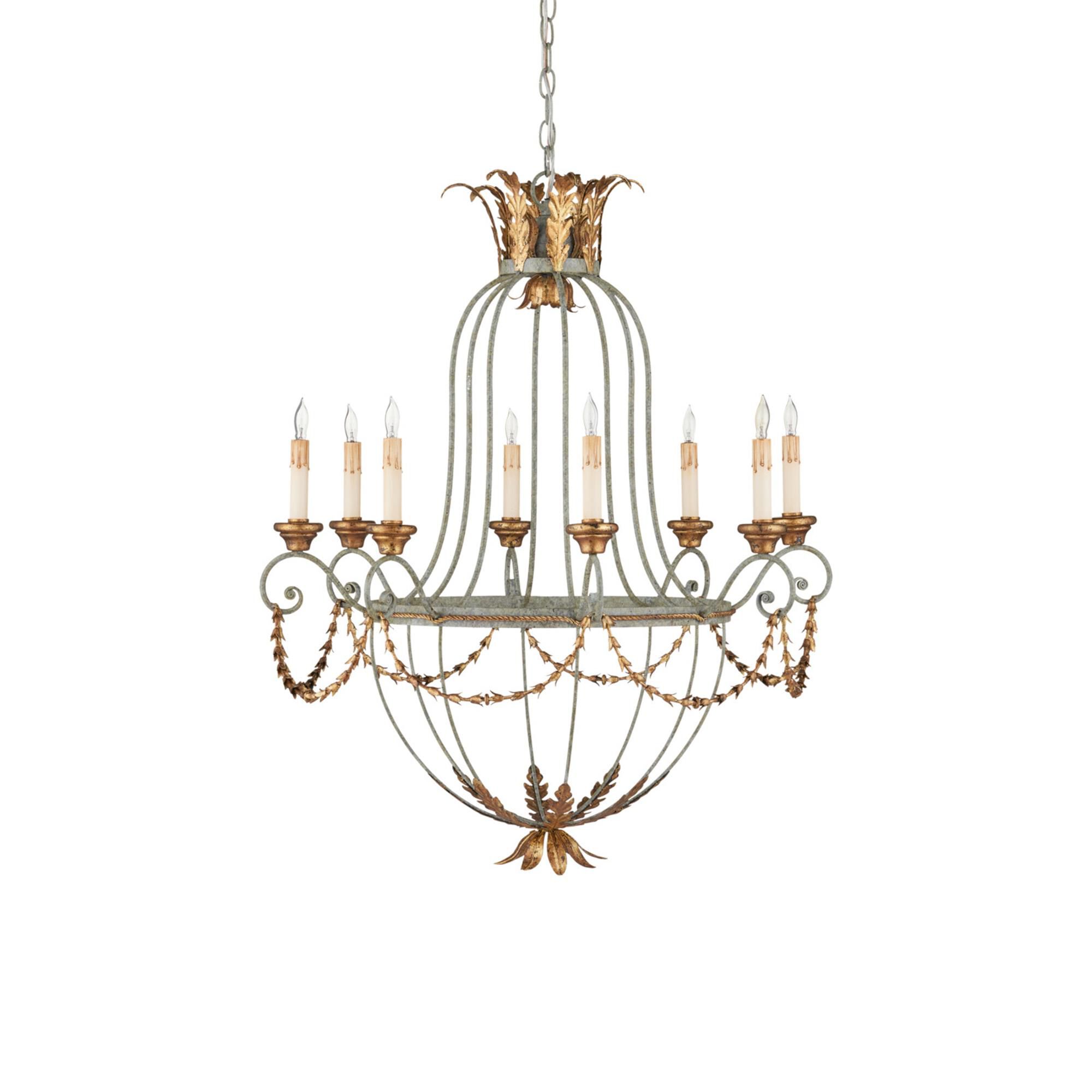 Elegance 29 Inch 8 Light Chandelier,