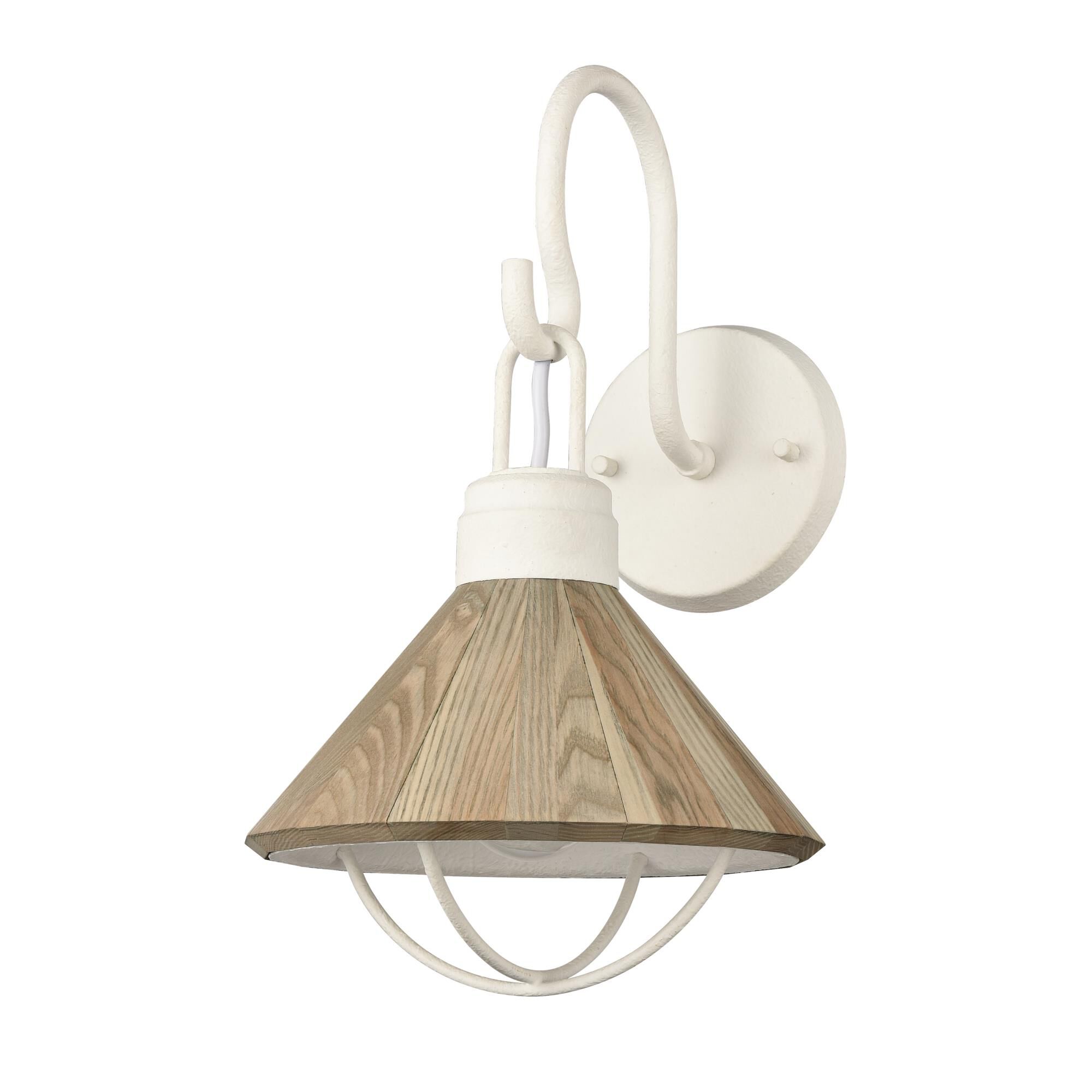 Shown in White finish and Whitewashed Driftwood and Metal shade