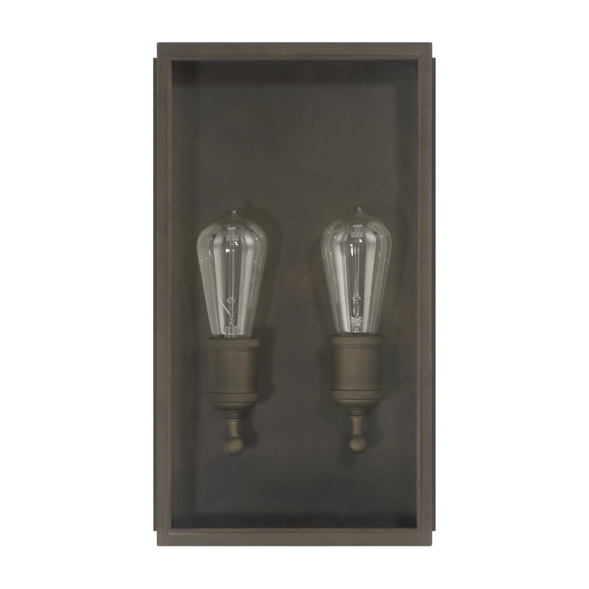 Shown in Blackened Brass finish and Clear glass