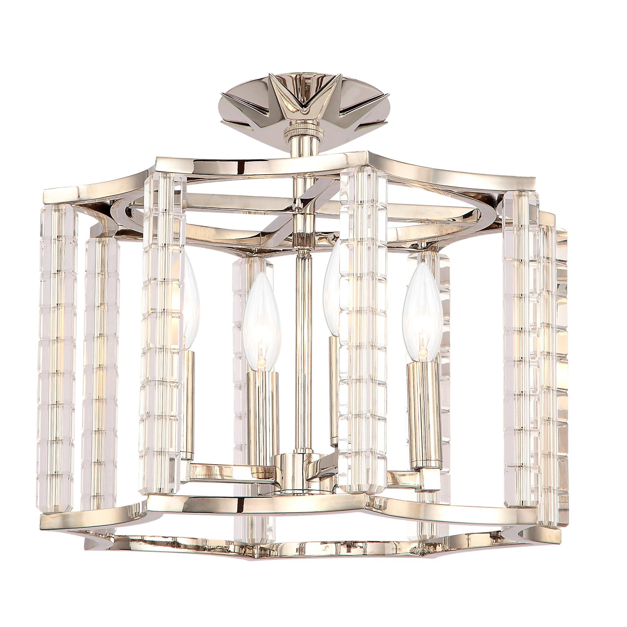 Carson 16 Inch 4 Light Semi Flush Mount by Crystorama