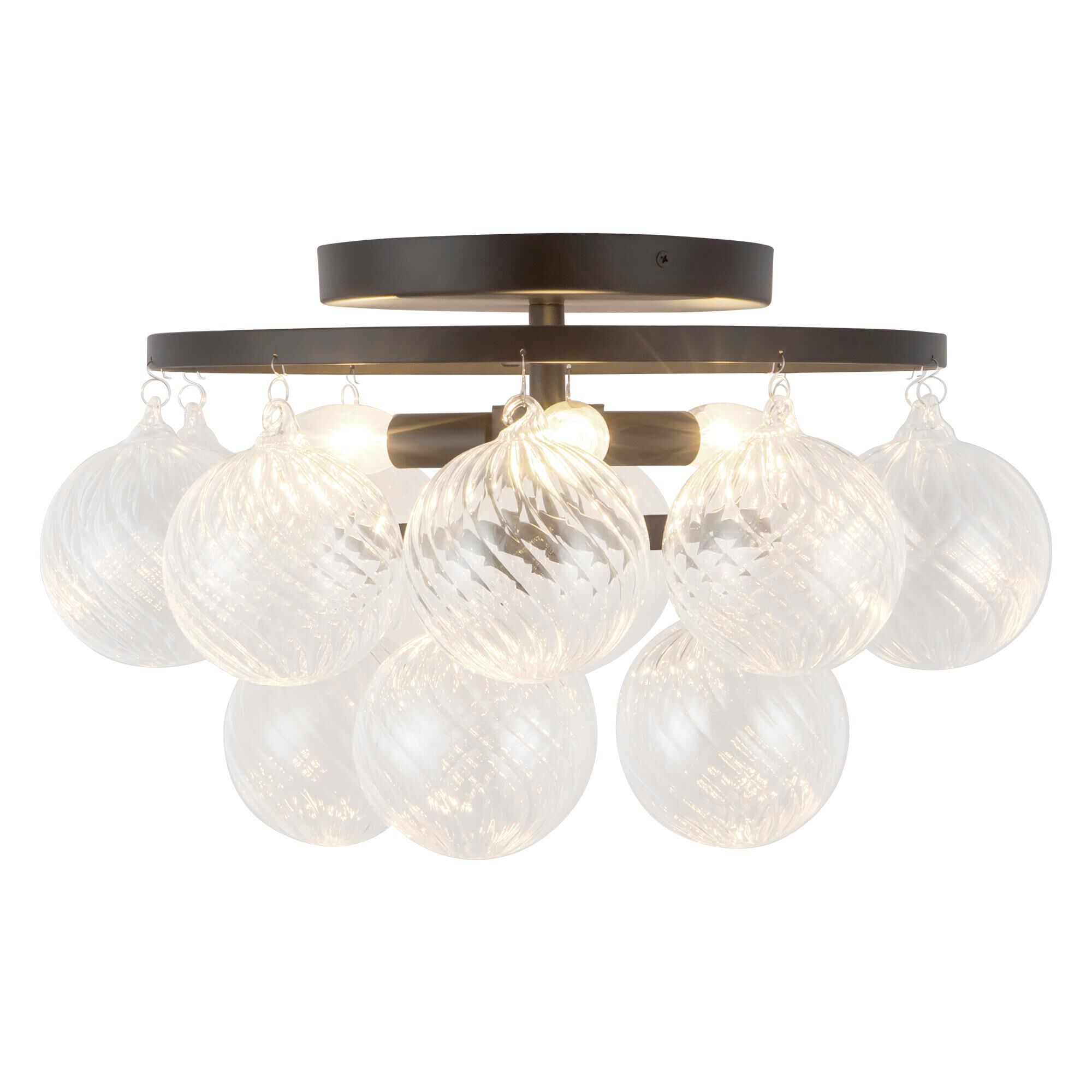 Peyton Fox Faye 18 Inch Semi Flush Mount by Alora Mood