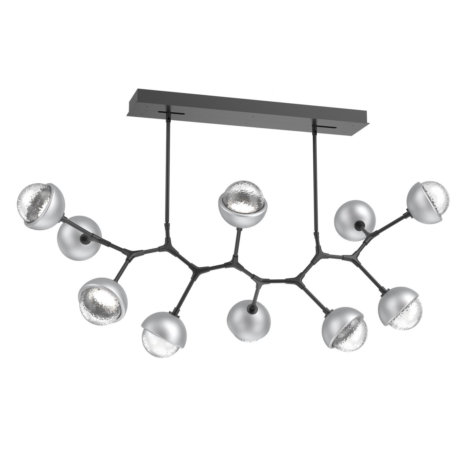 Shown in Matte Black finish and Clear glass and Classic Silver accent