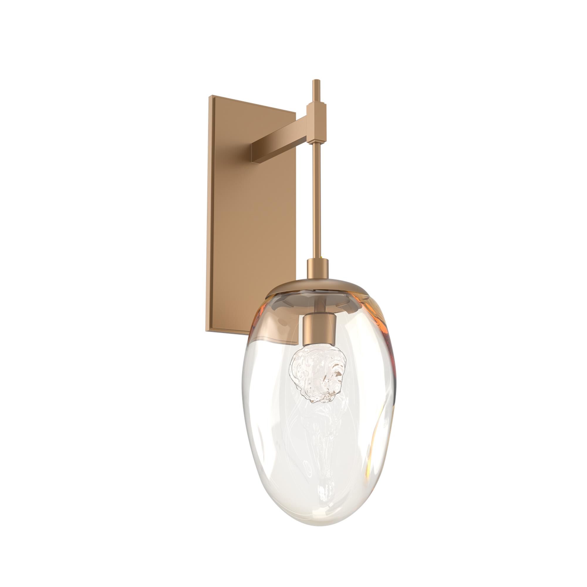 Shown in Novel Brass finish and Floret Inner And Amber Outer glass