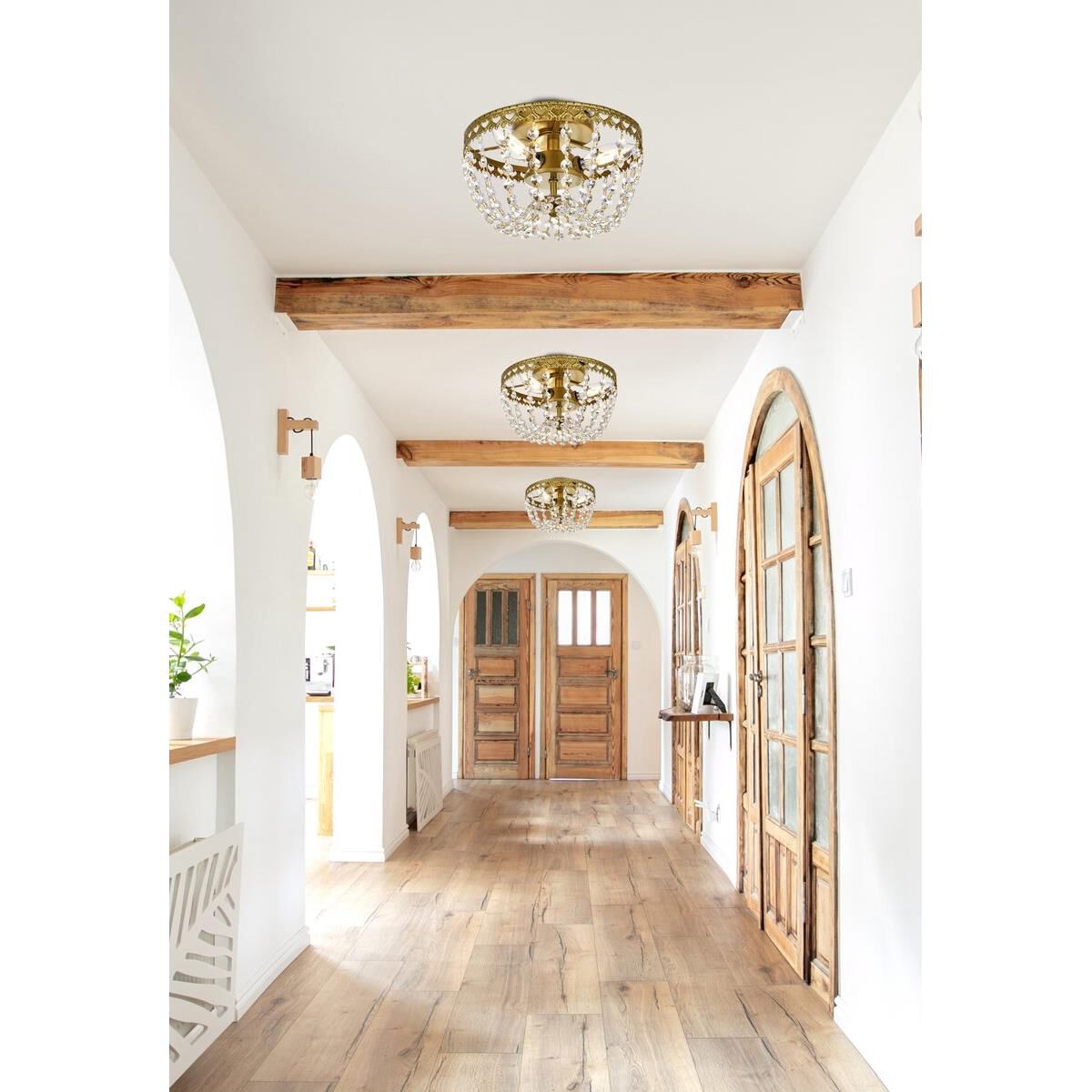 Shown in Brass finish and Royal Cut Clear crystal