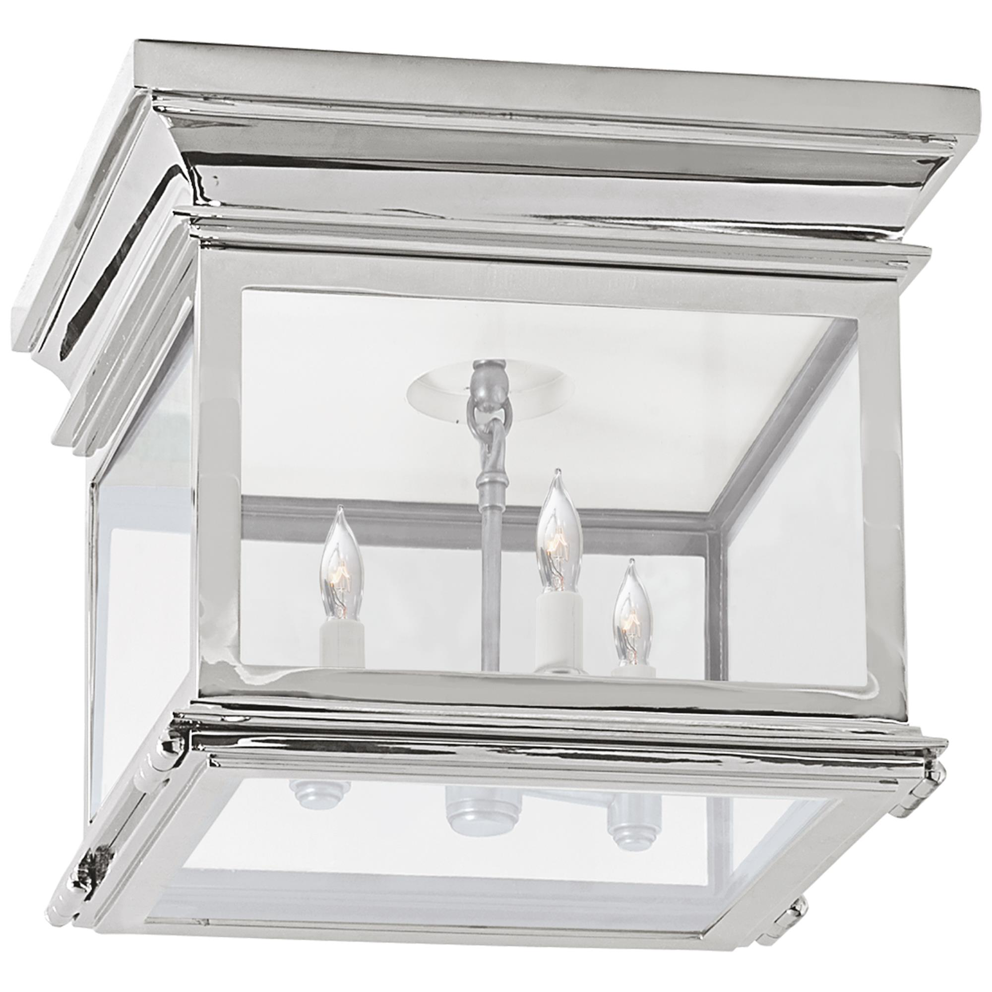Shown in Polished Nickel finish and Clear glass