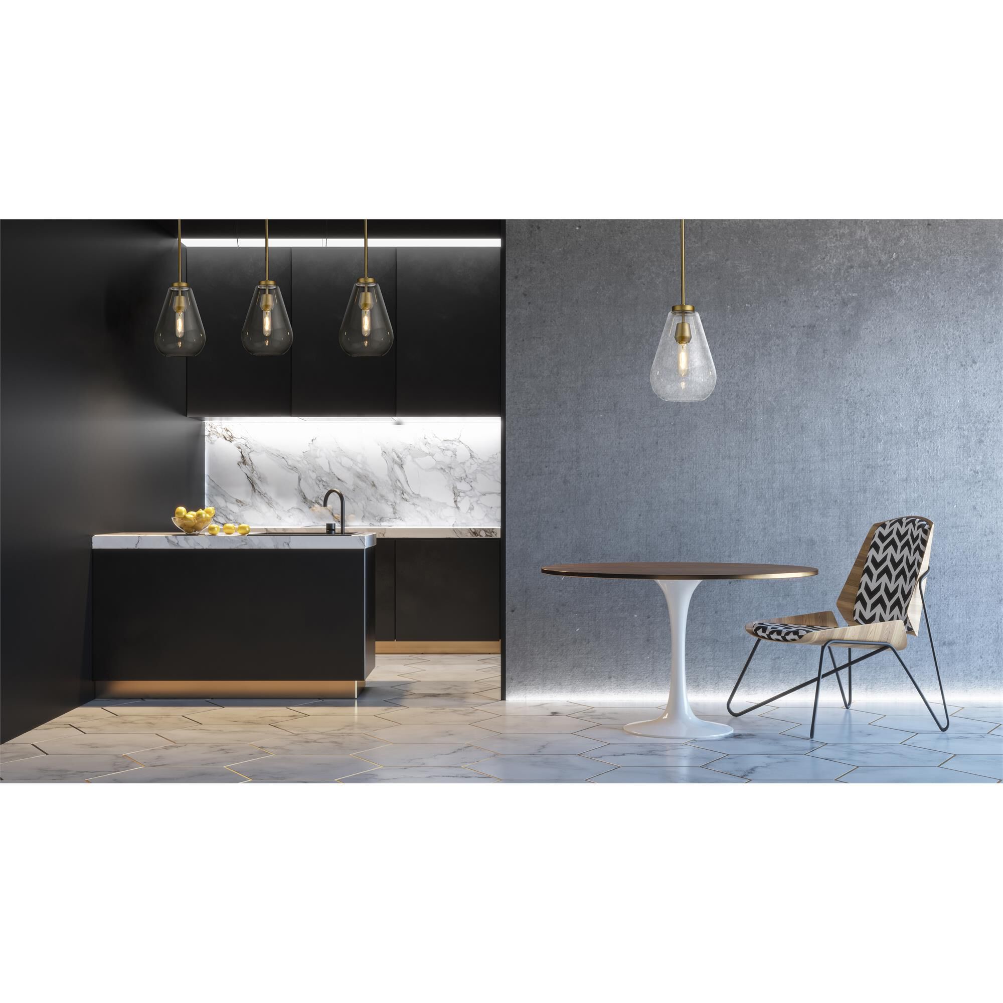 Shown in Olde Brass finish and Glass shade