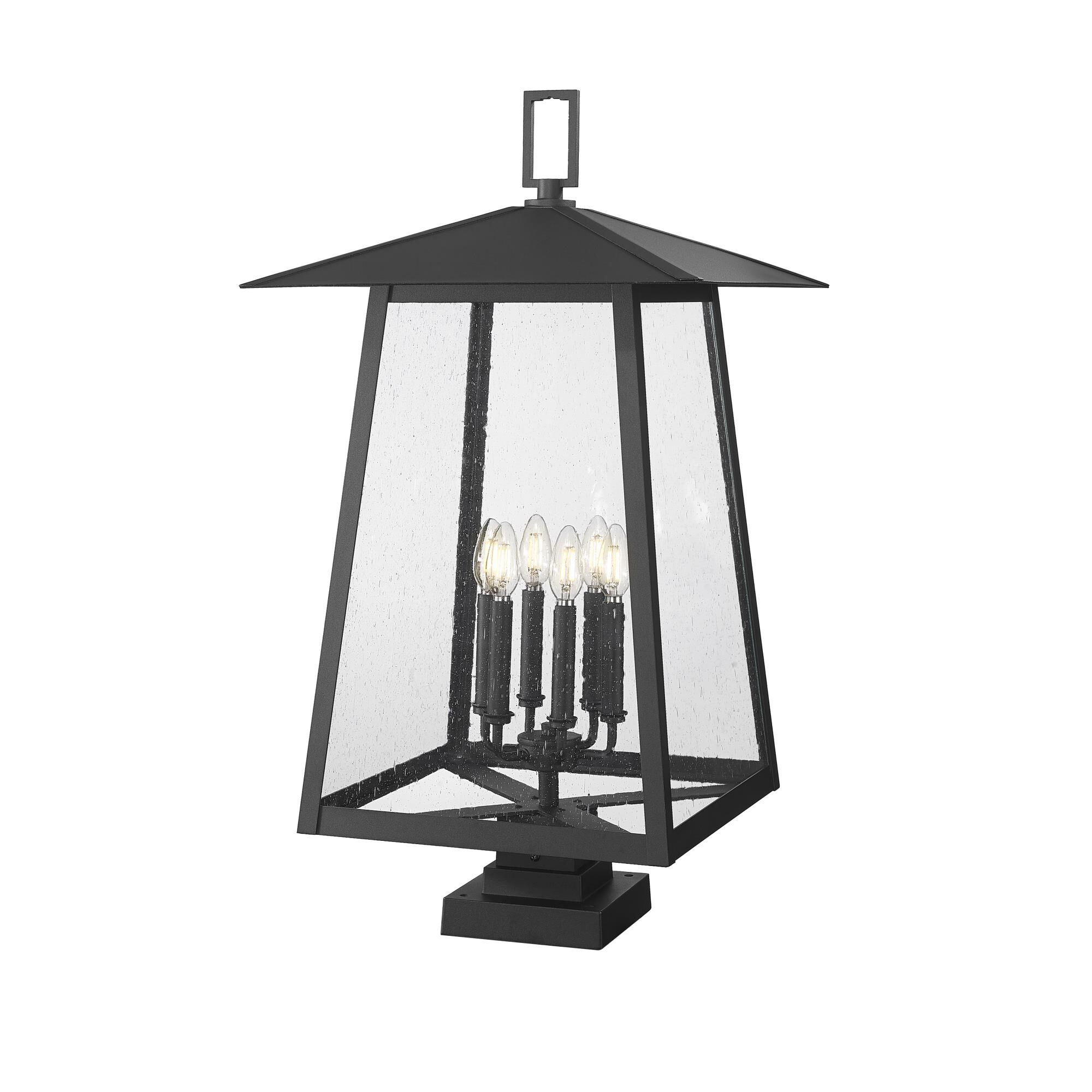 Shown in Black finish and Clear Seedy glass and Clear Seedy shade