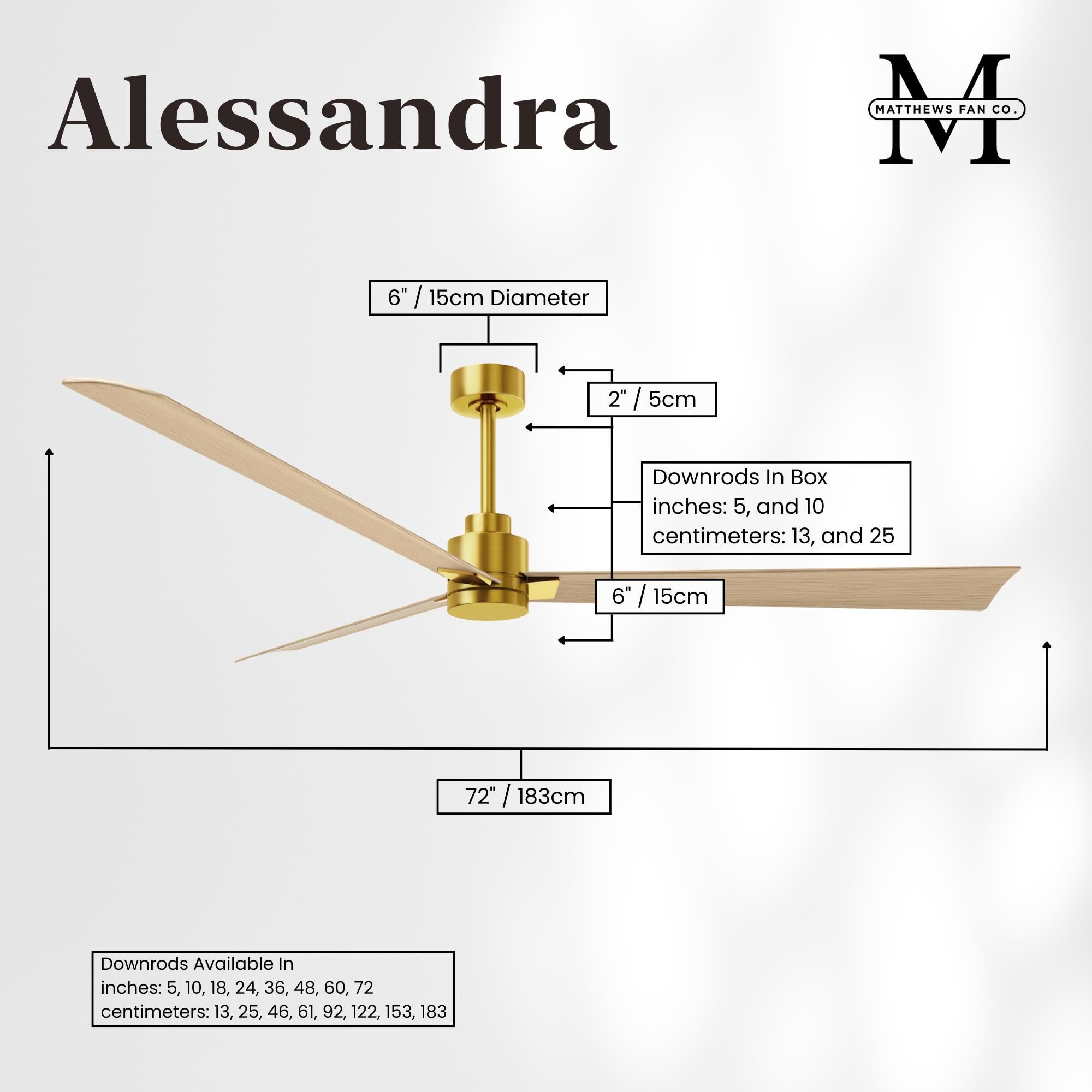 Alessandra 72 Inch Ceiling Fan by Matthews Fan Company