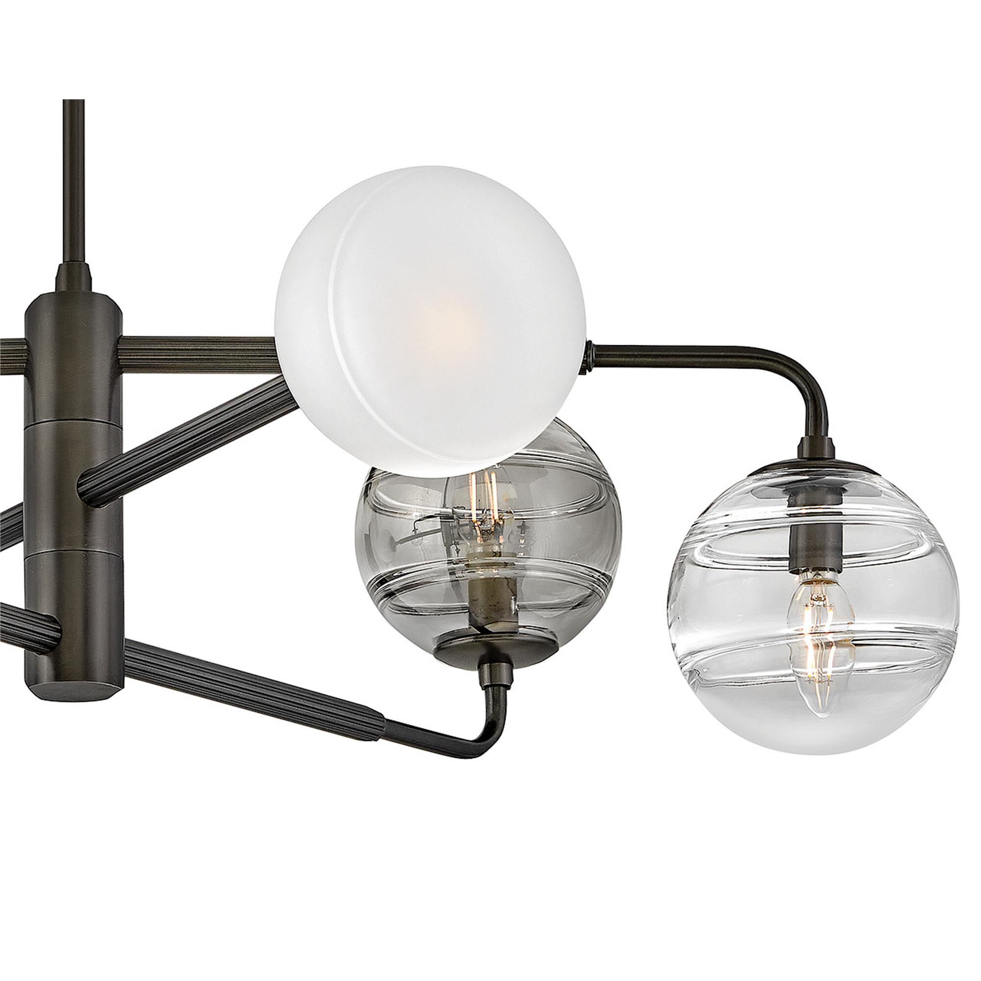 Shown in Black Oxide finish and Multi-Colored Swirl glass