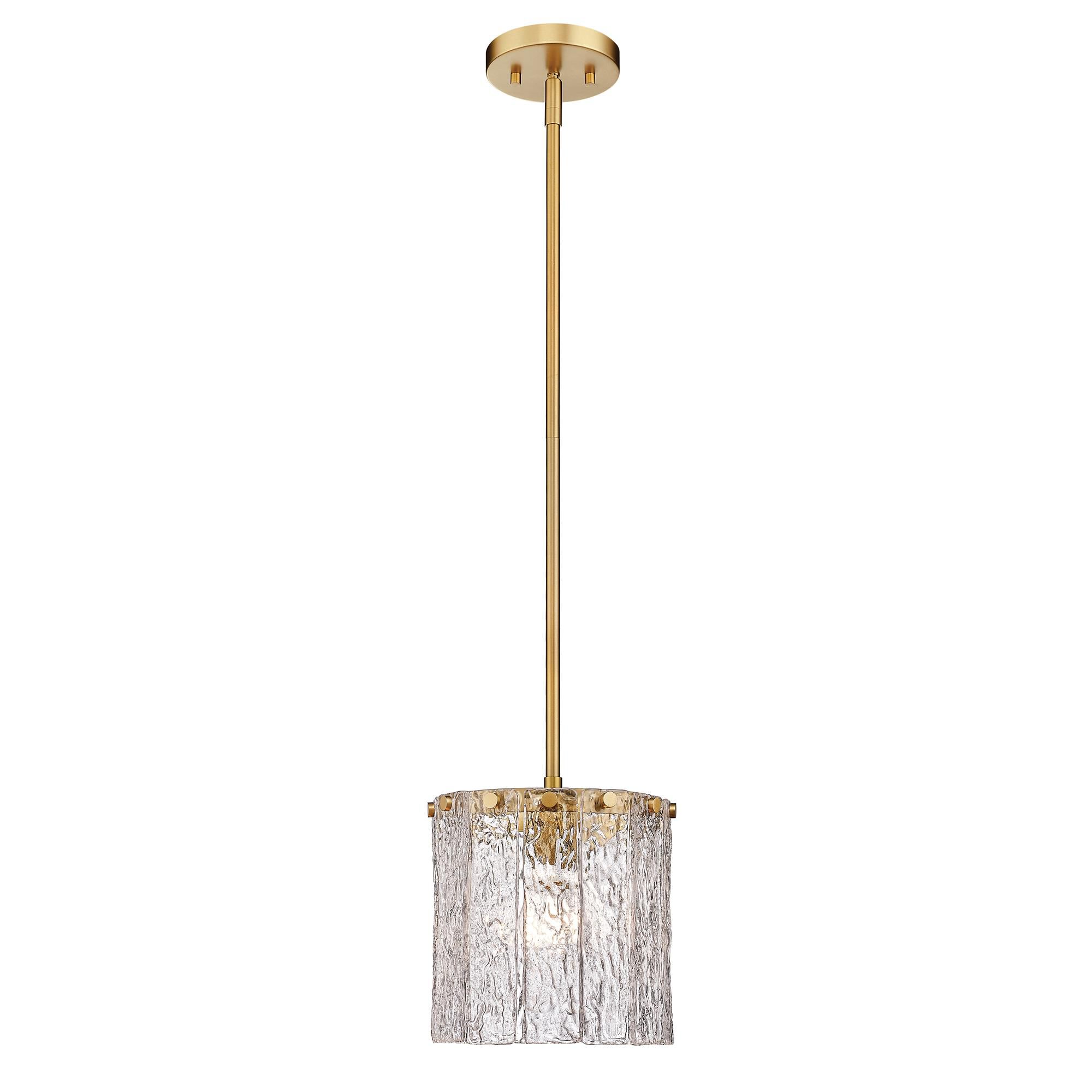 Shown in Modern Gold finish and Clear glass