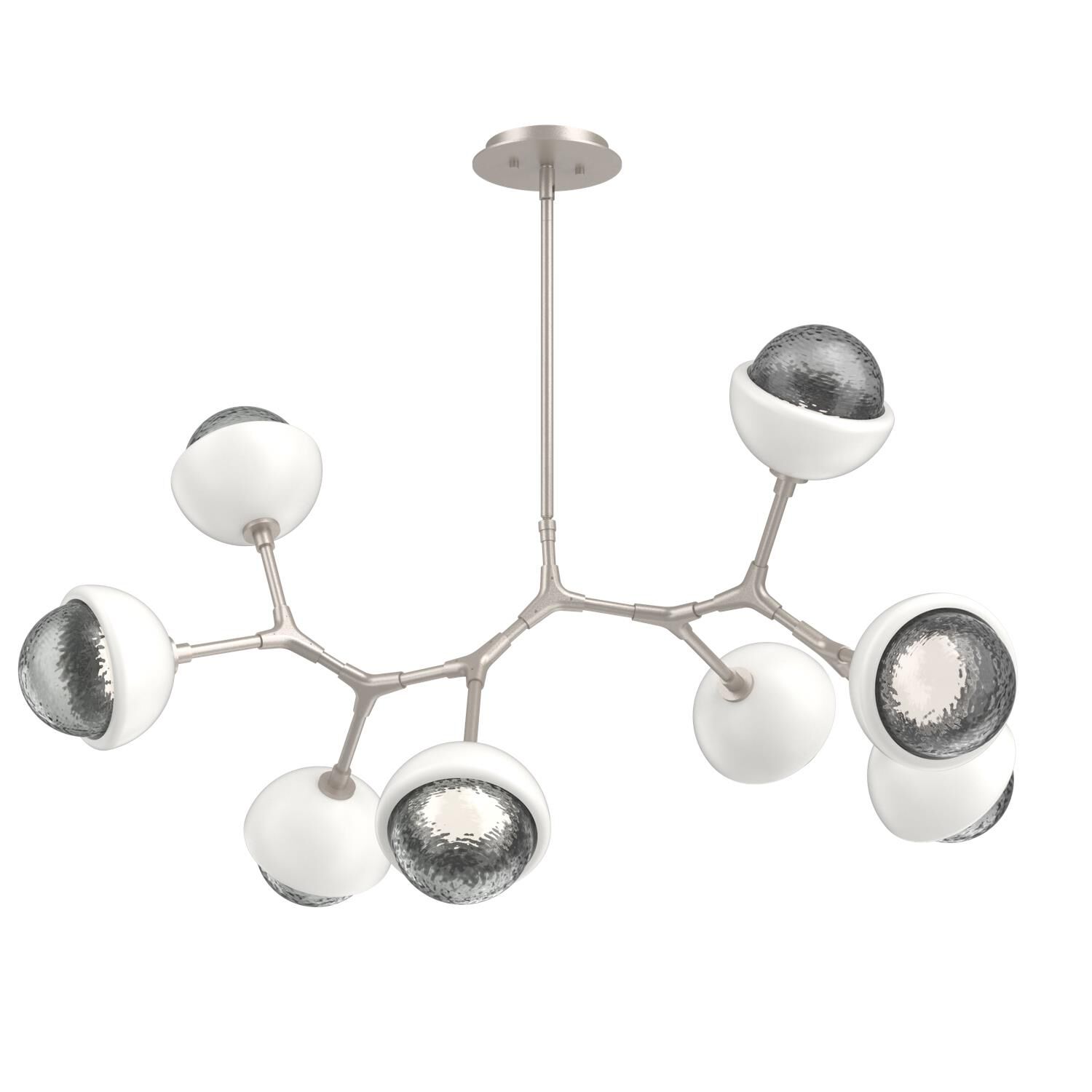 Shown in Beige Silver finish and Smoke glass and Salt White accent