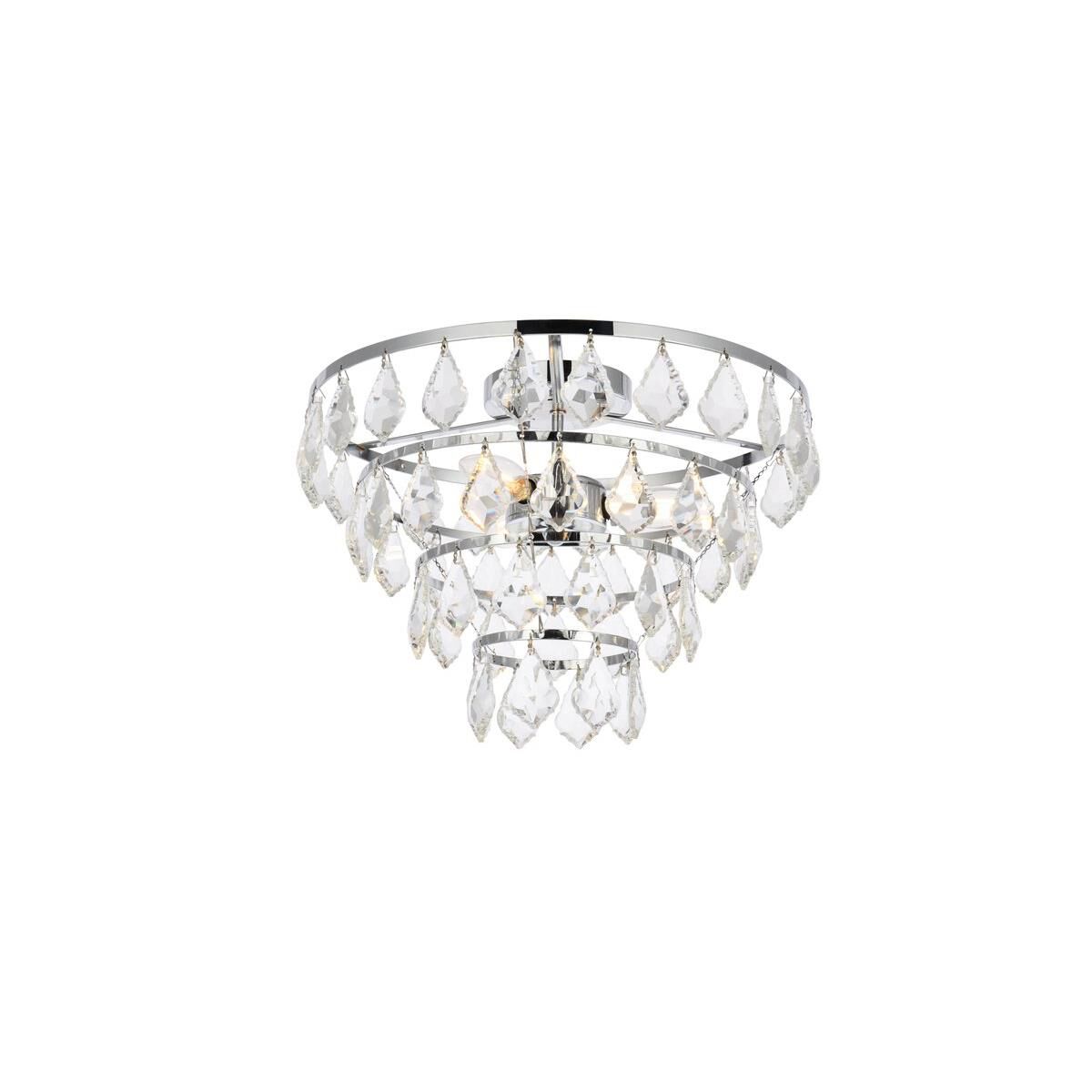 Ella 14 Inch 3 Light Flush Mount by Elegant Lighting