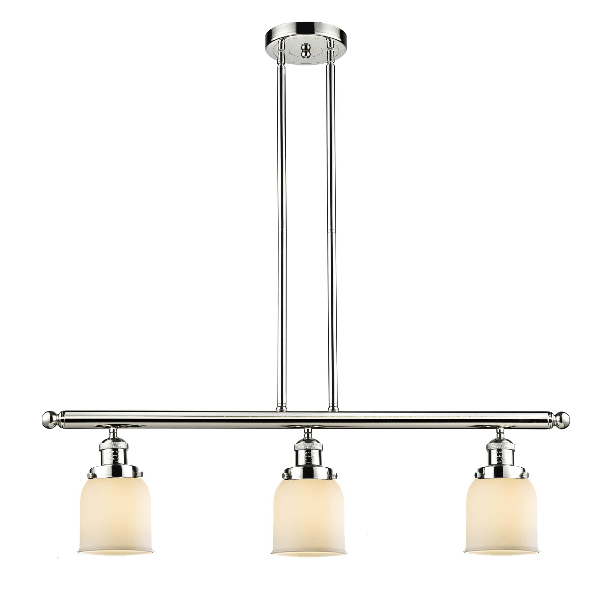 Shown in Polished Nickel finish and Matte White Cased glass