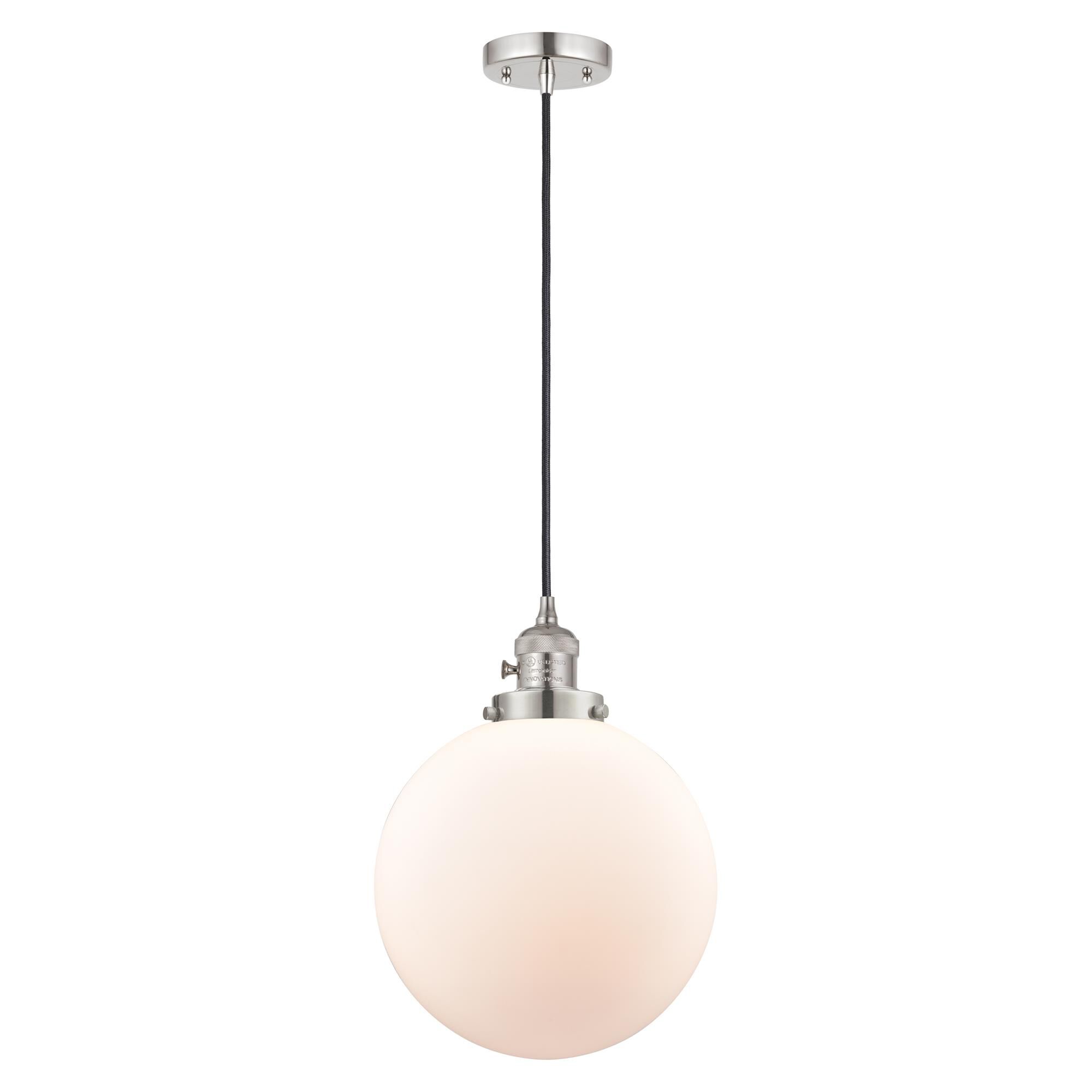 Shown in Polished Nickel finish and Frosted glass
