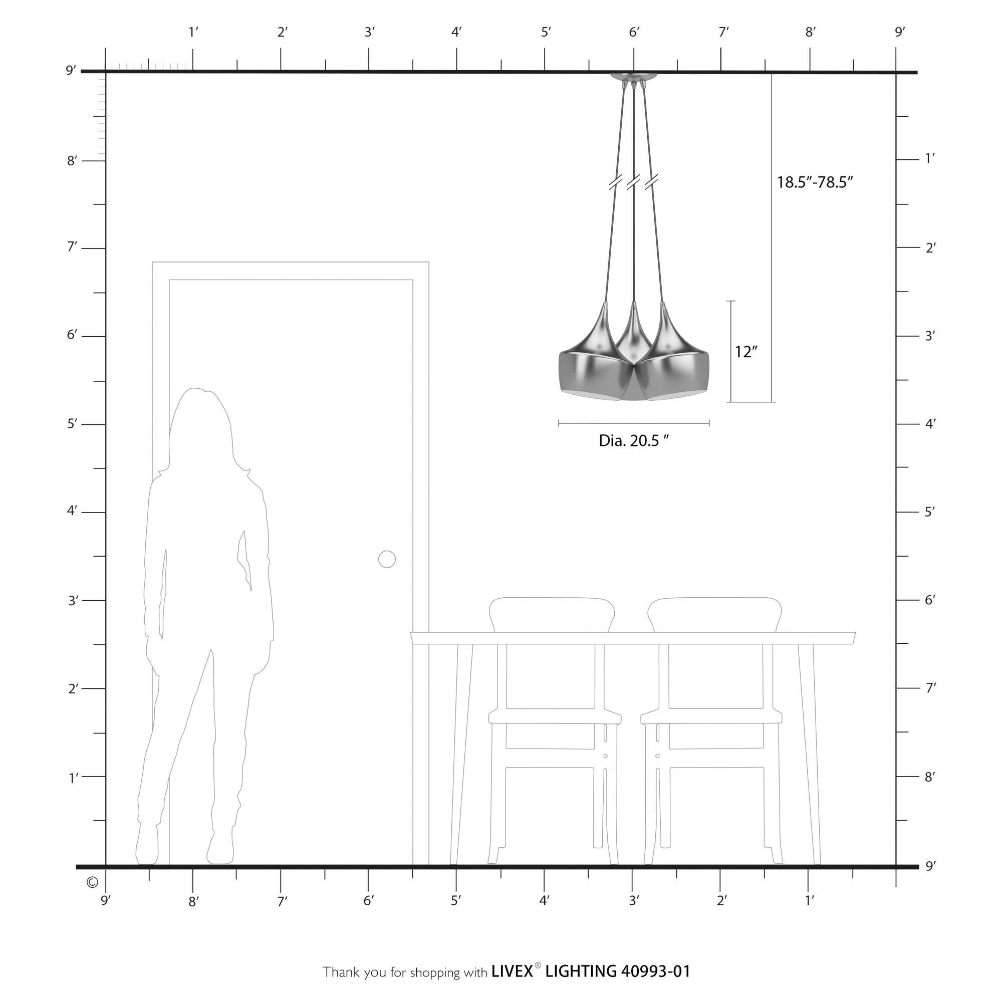 Waldorf Multi Light Pendant by Livex Lighting