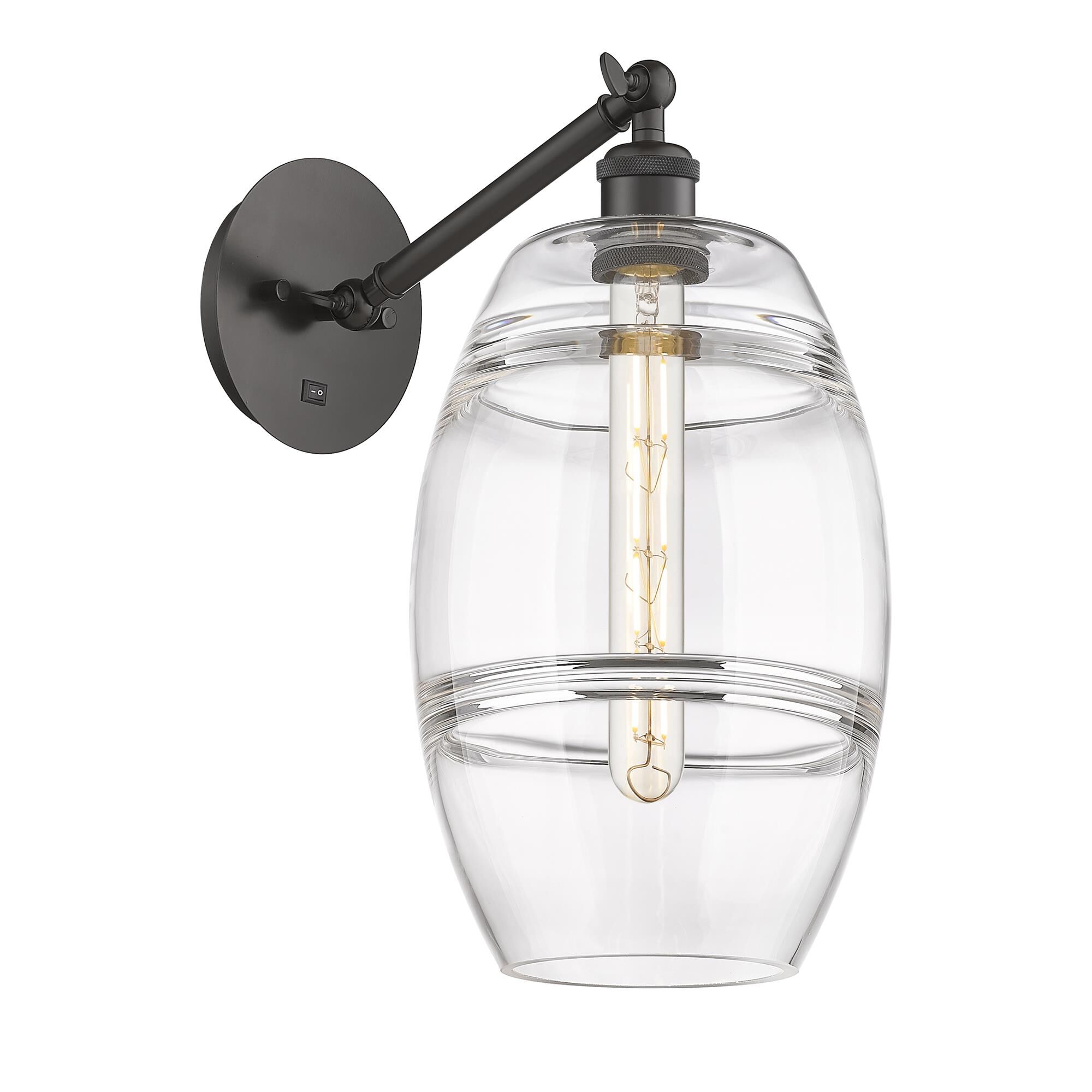 Shown in Oil Rubbed Bronze finish and Clear glass