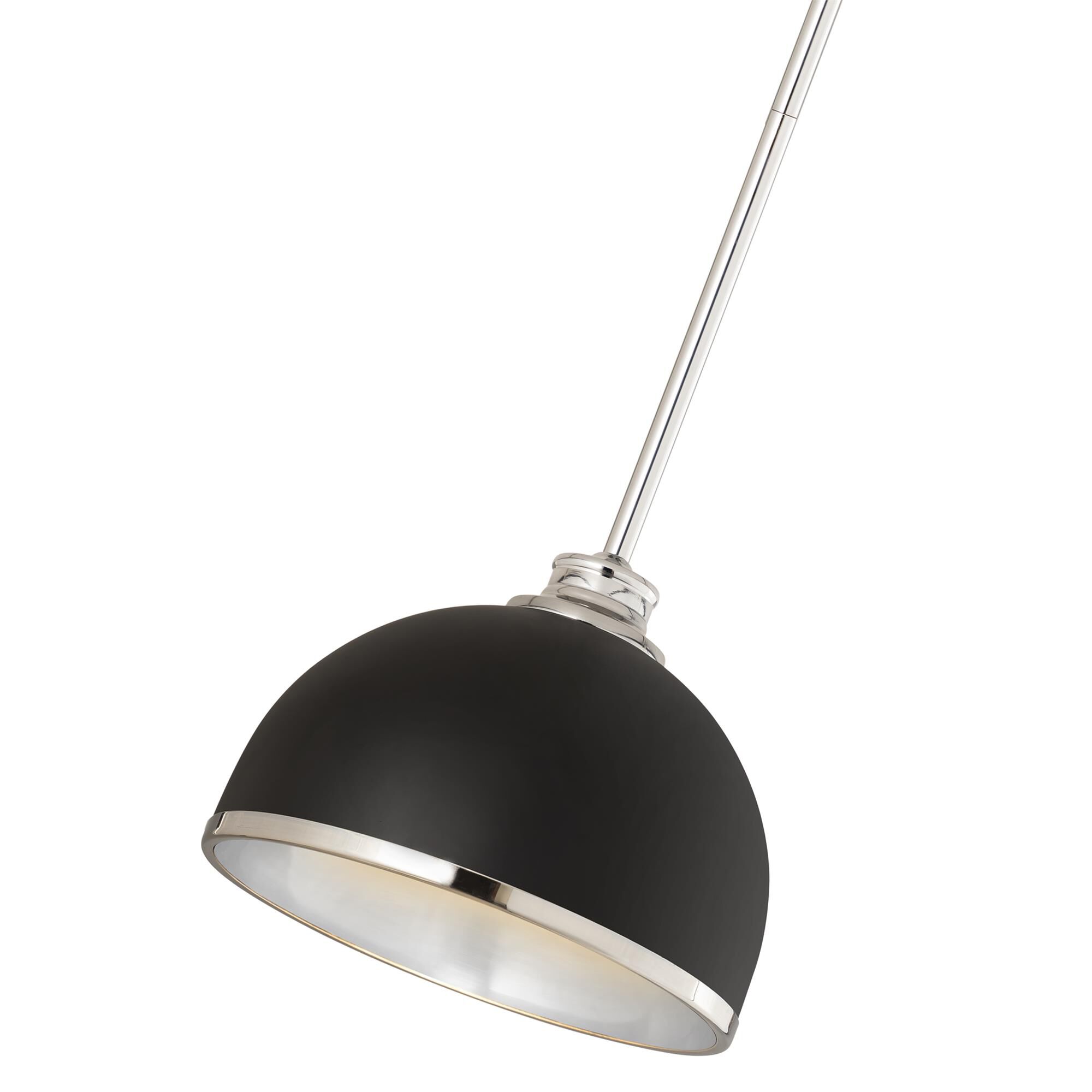 Shown in Matte Black And Chrome finish and Stainless Steel glass and Stainless Steel shade