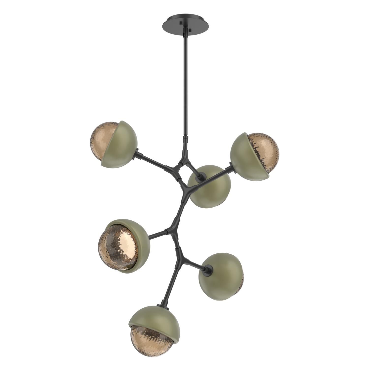Shown in Matte Black finish and Bronze glass and Sage Green accent