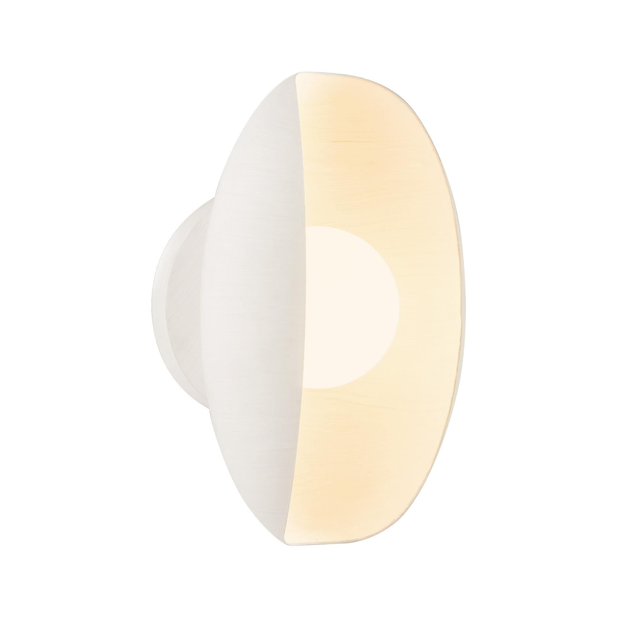 Shown in Antique White finish and Matte Opal glass