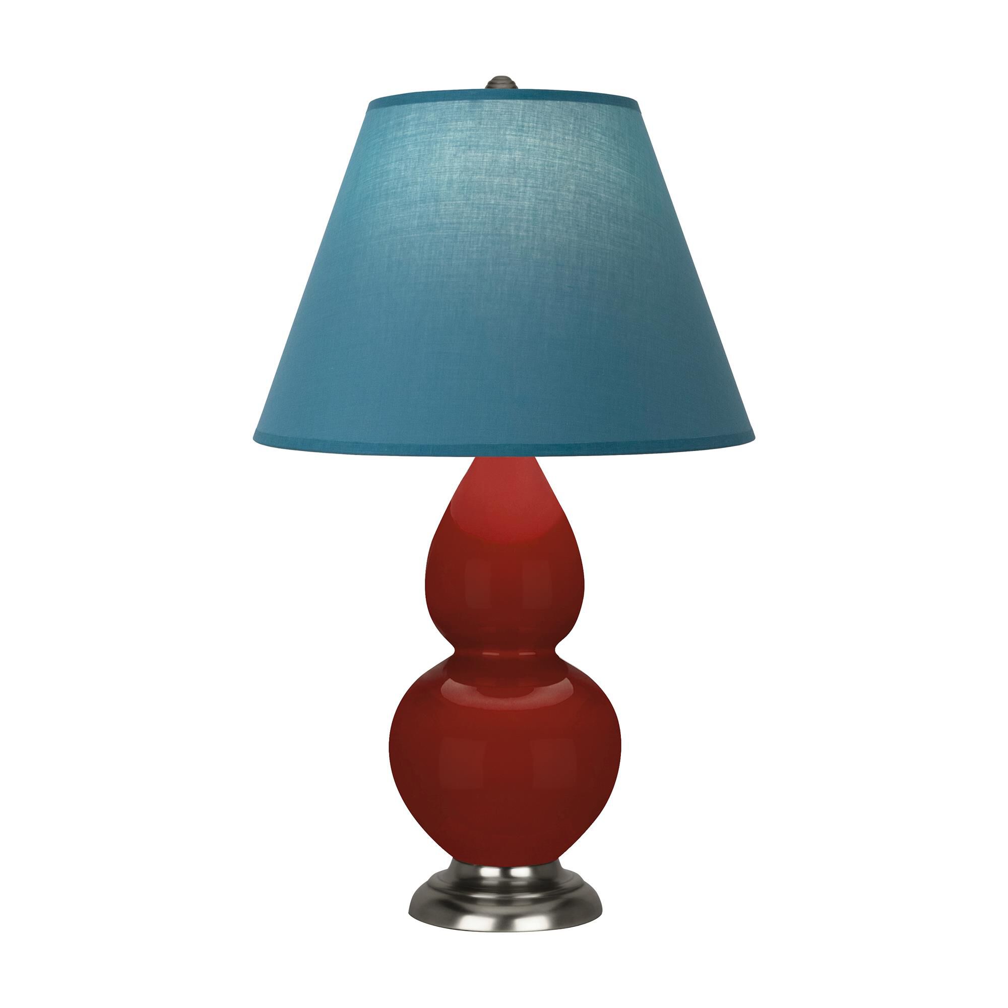 Shown in Oxblood finish and Bright Blue and Gray shade and Antique Silver accent