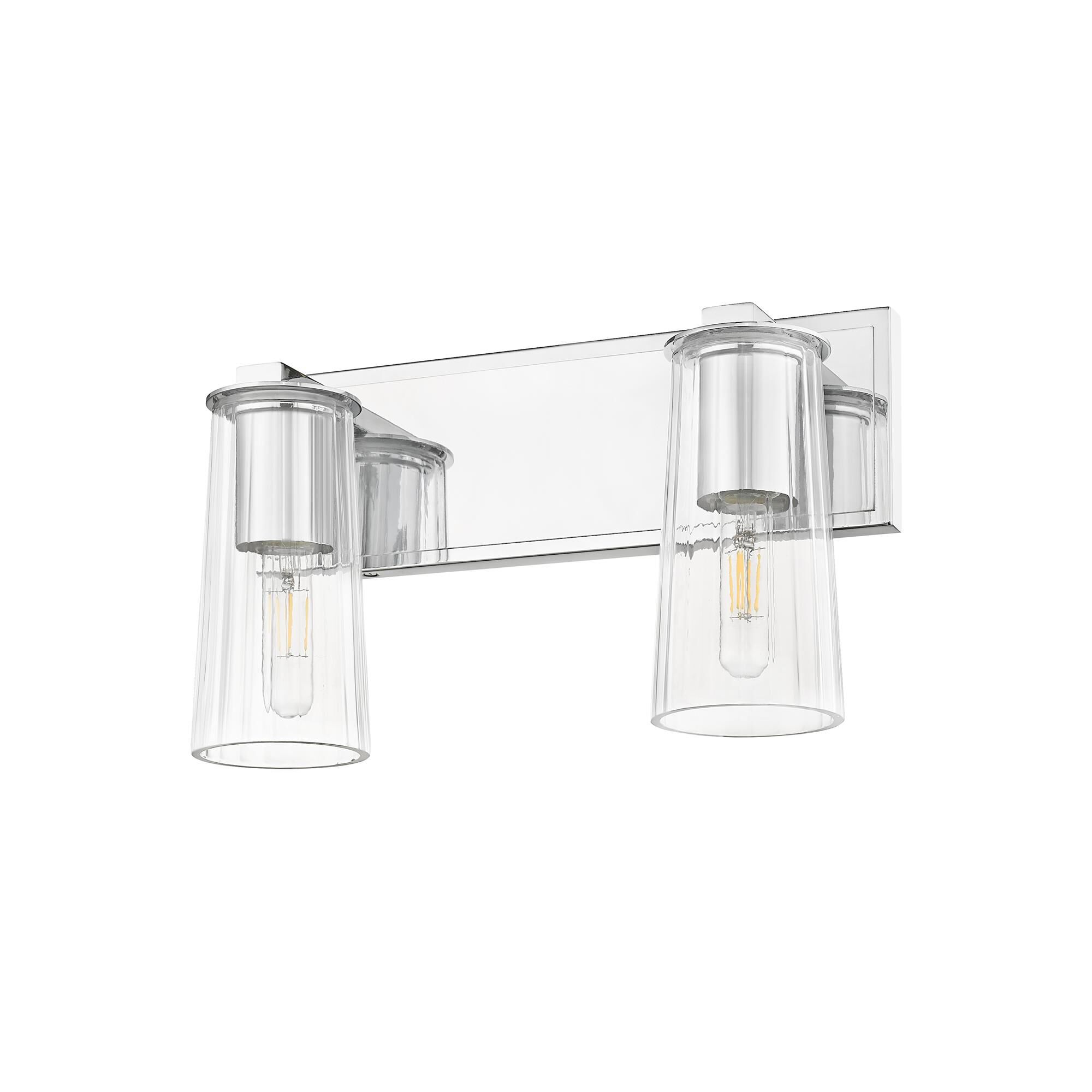 Shown in Chrome finish and Clear glass and Clear shade