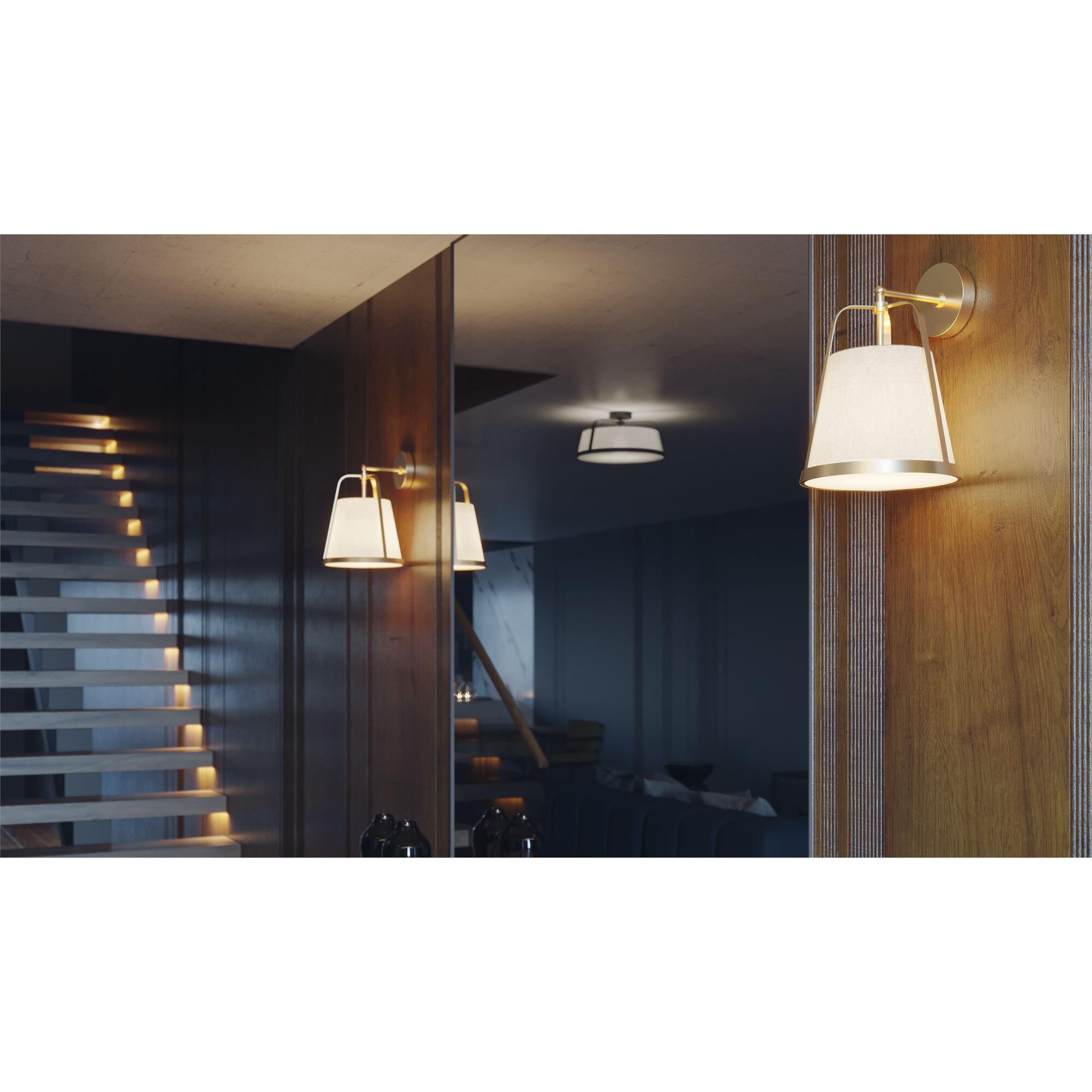 Shown in Light Antique Brass finish and White glass