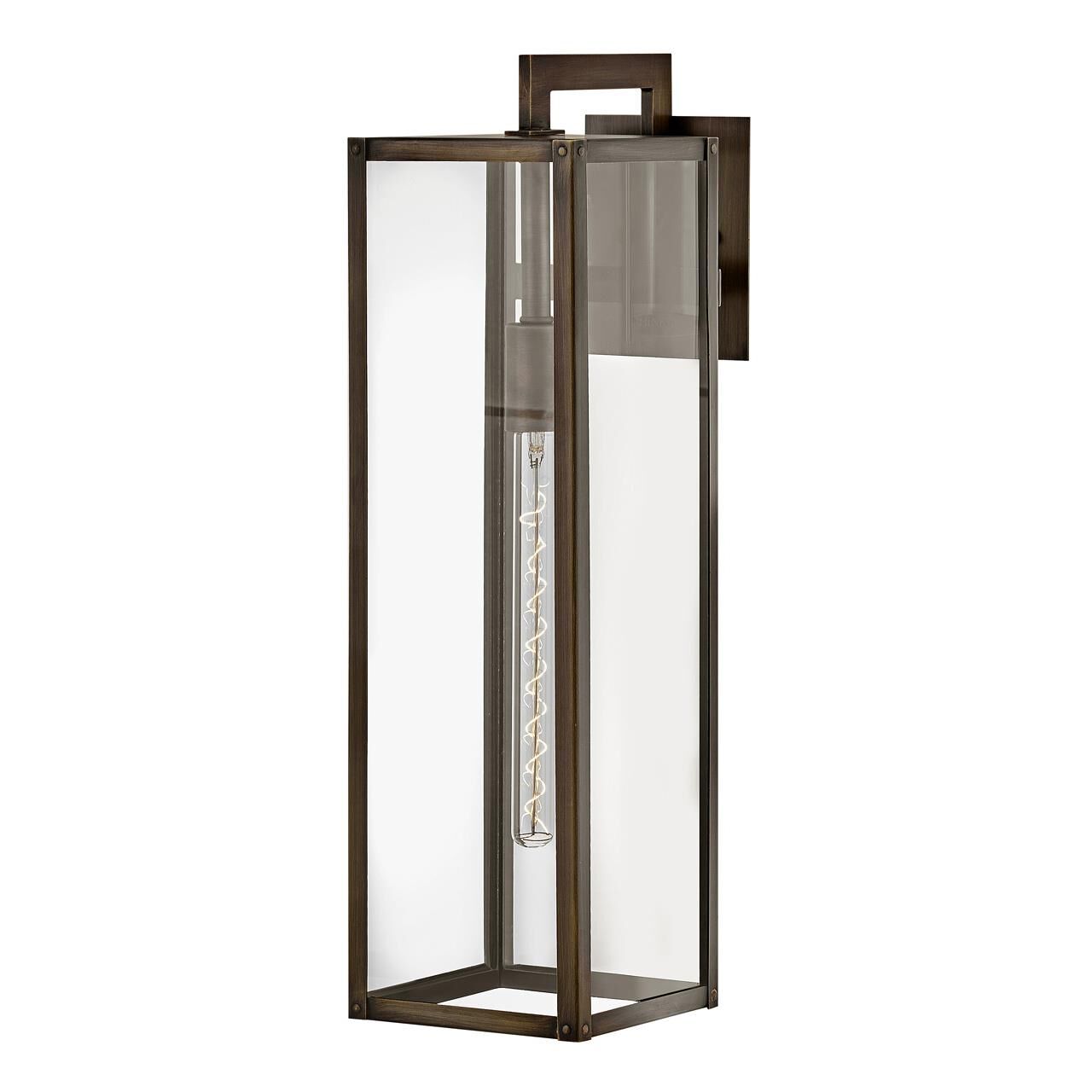 Shown in Burnished Bronze finish and Clear glass