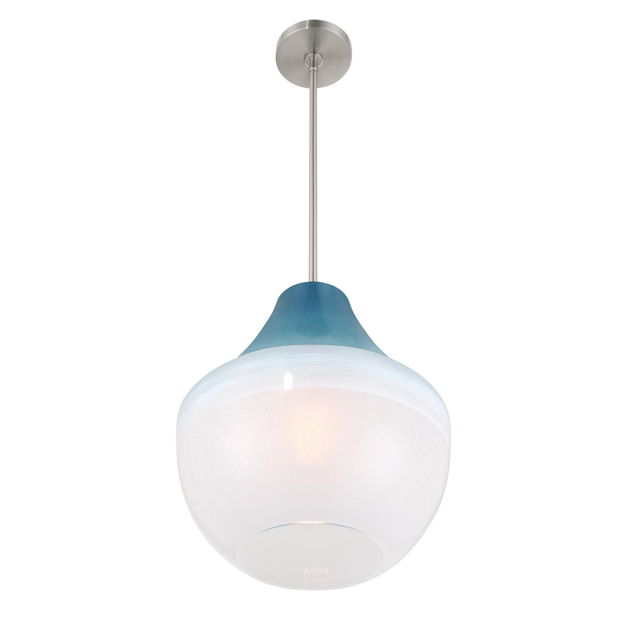 Shown in Brushed Nickel finish and Blue Ombre glass