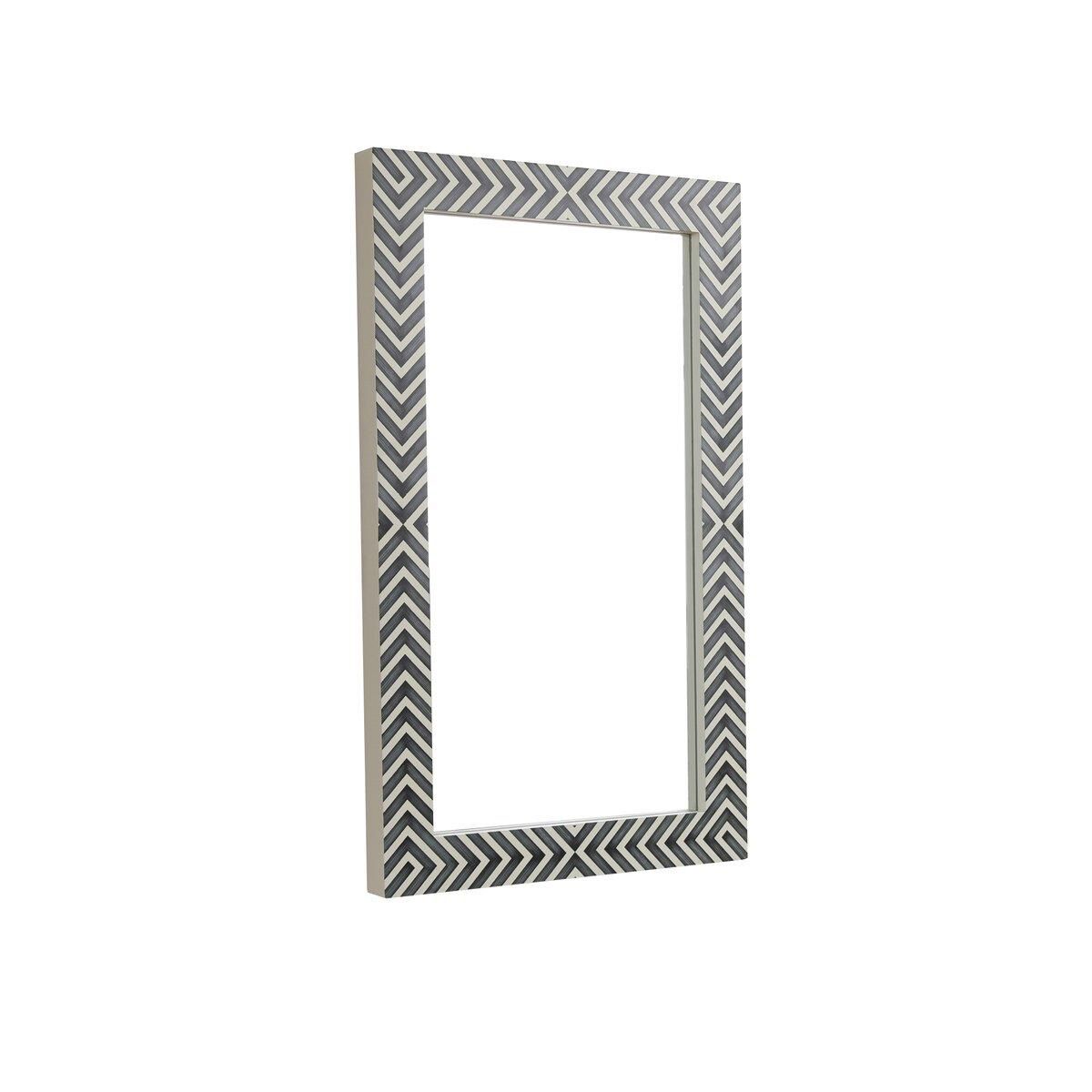 Rectangular mirror 36x22 inch in chevron Wall Mirror by Elegant Decor