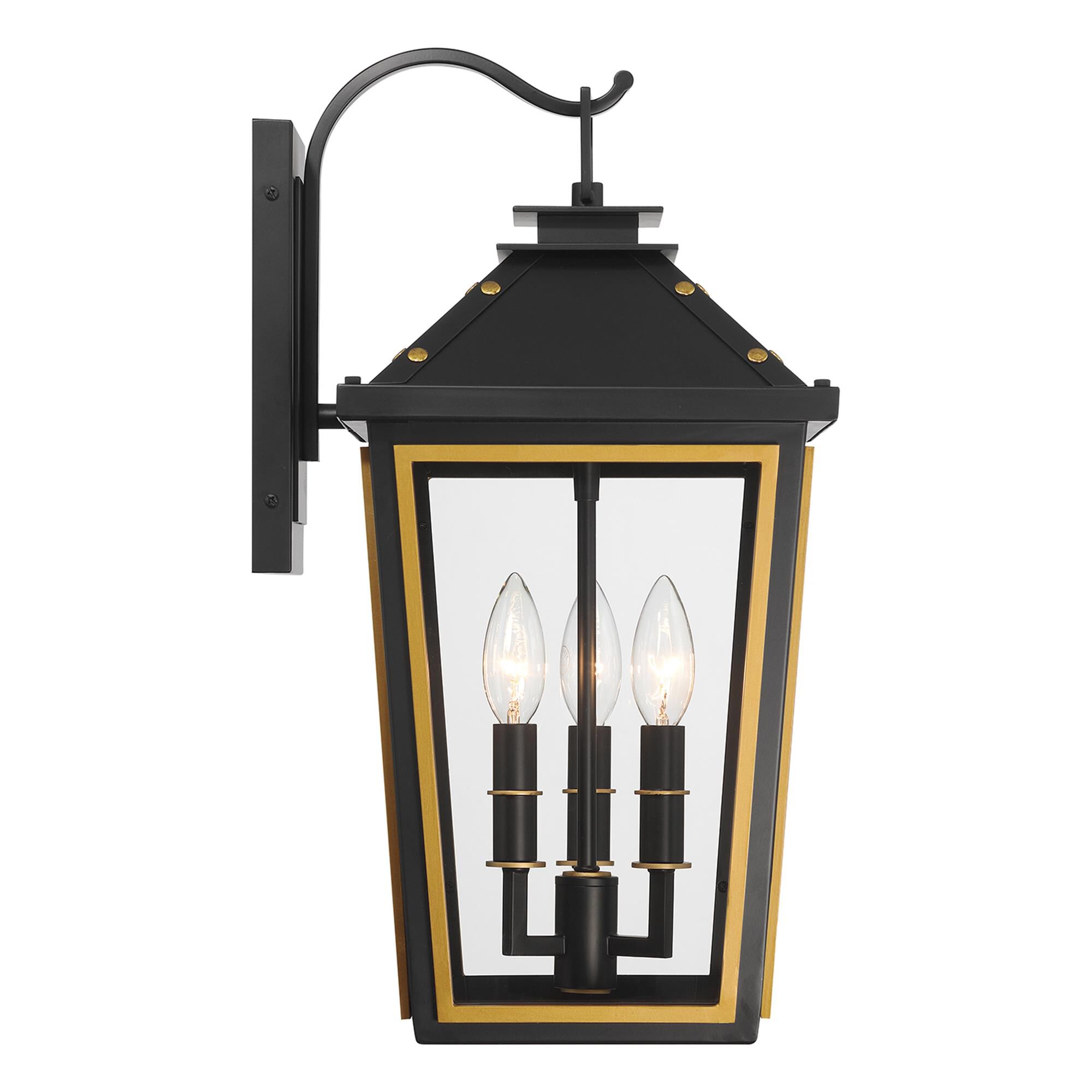 Shown in Matte Black and Textured Gold finish and Clear glass
