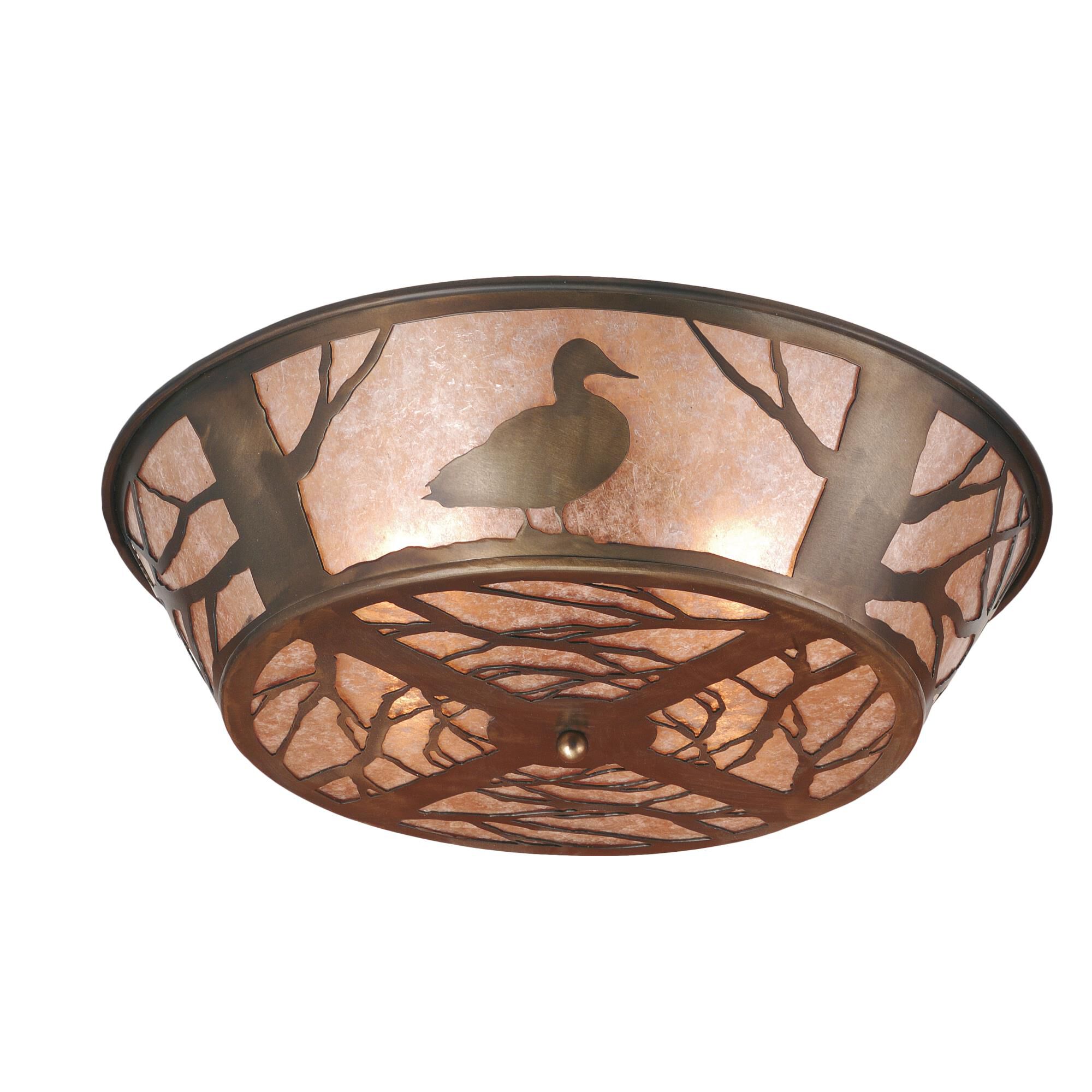 Shown in Antique Copper Finish finish and Silver Mica glass