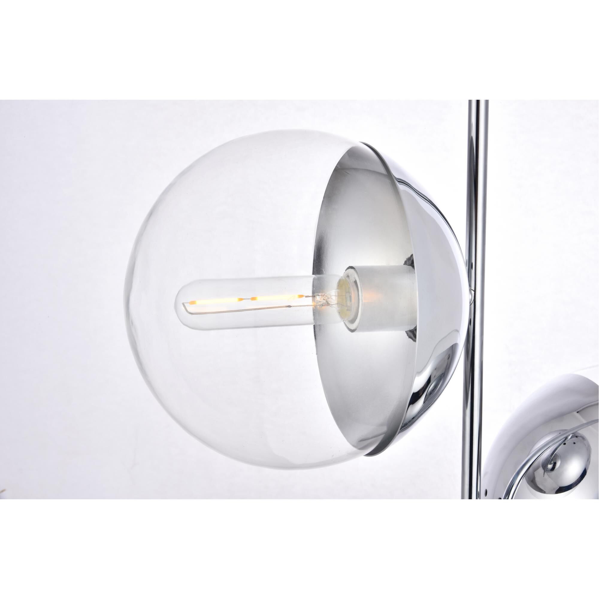 Shown in Chrome finish and Clear glass